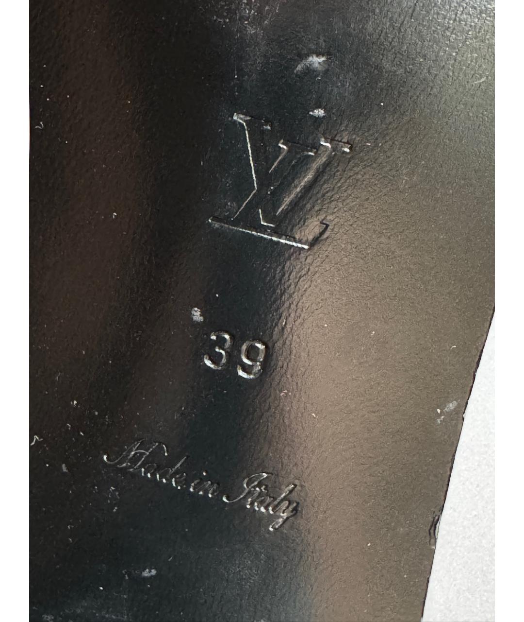 LOUIS VUITTON Коричневые кожаные мюли, фото 6