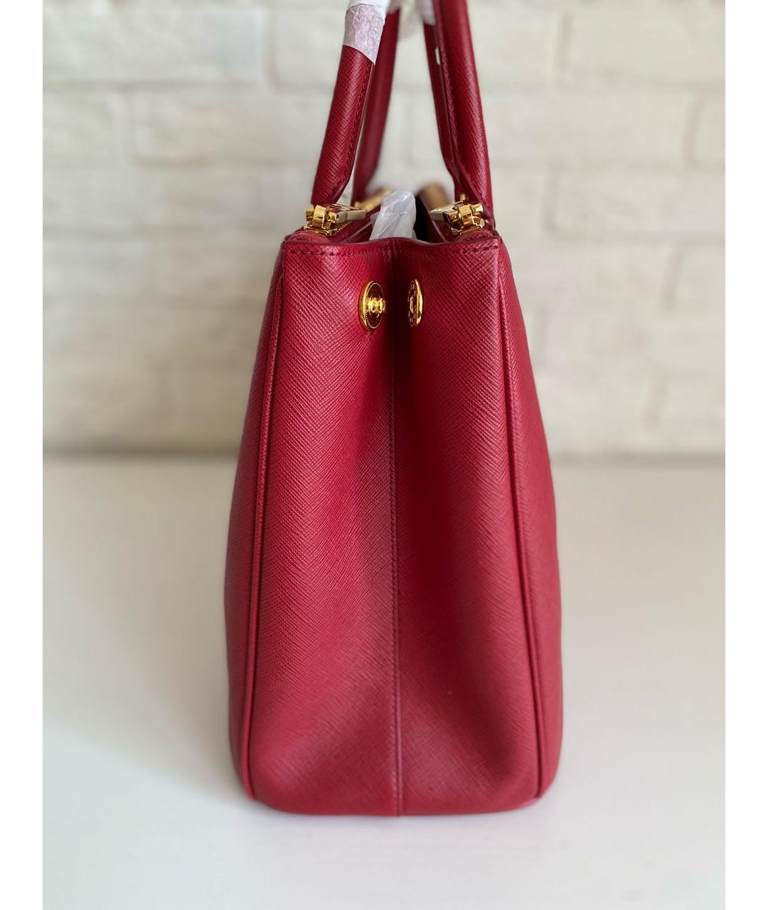 PRADA Красная кожаная сумка тоут, фото 4
