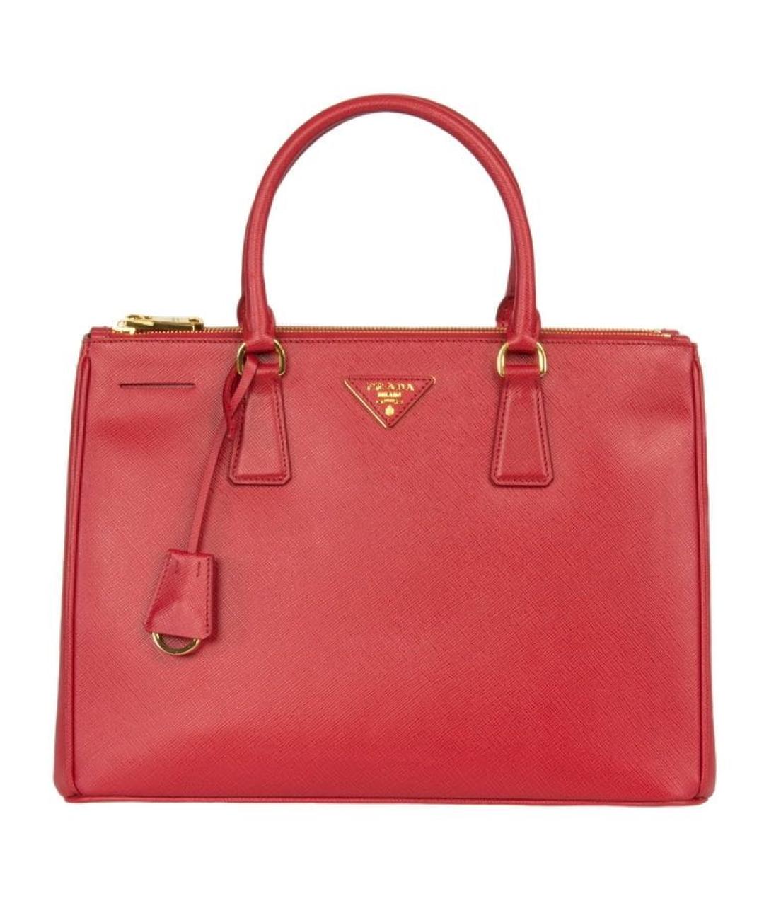 PRADA Красная кожаная сумка тоут, фото 1