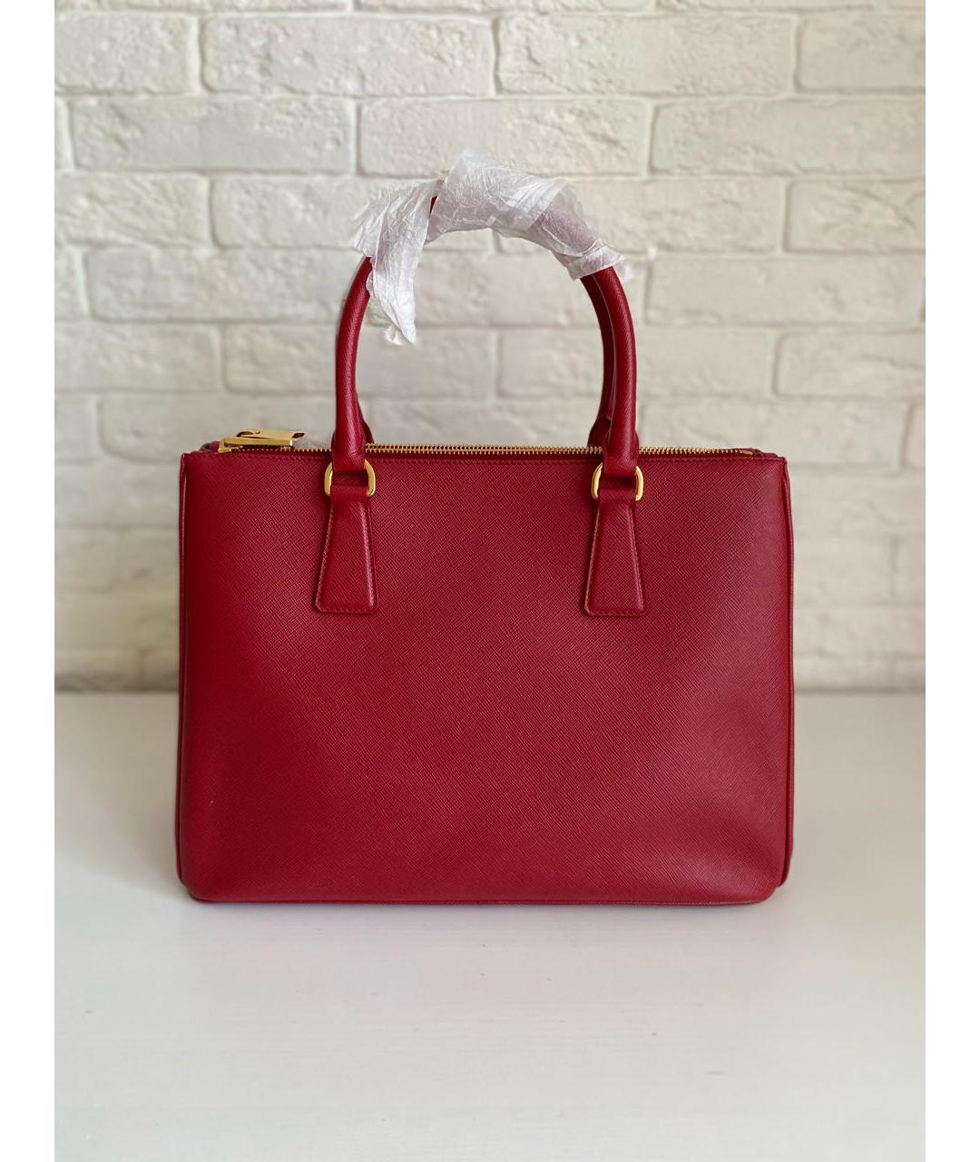 PRADA Красная кожаная сумка тоут, фото 3