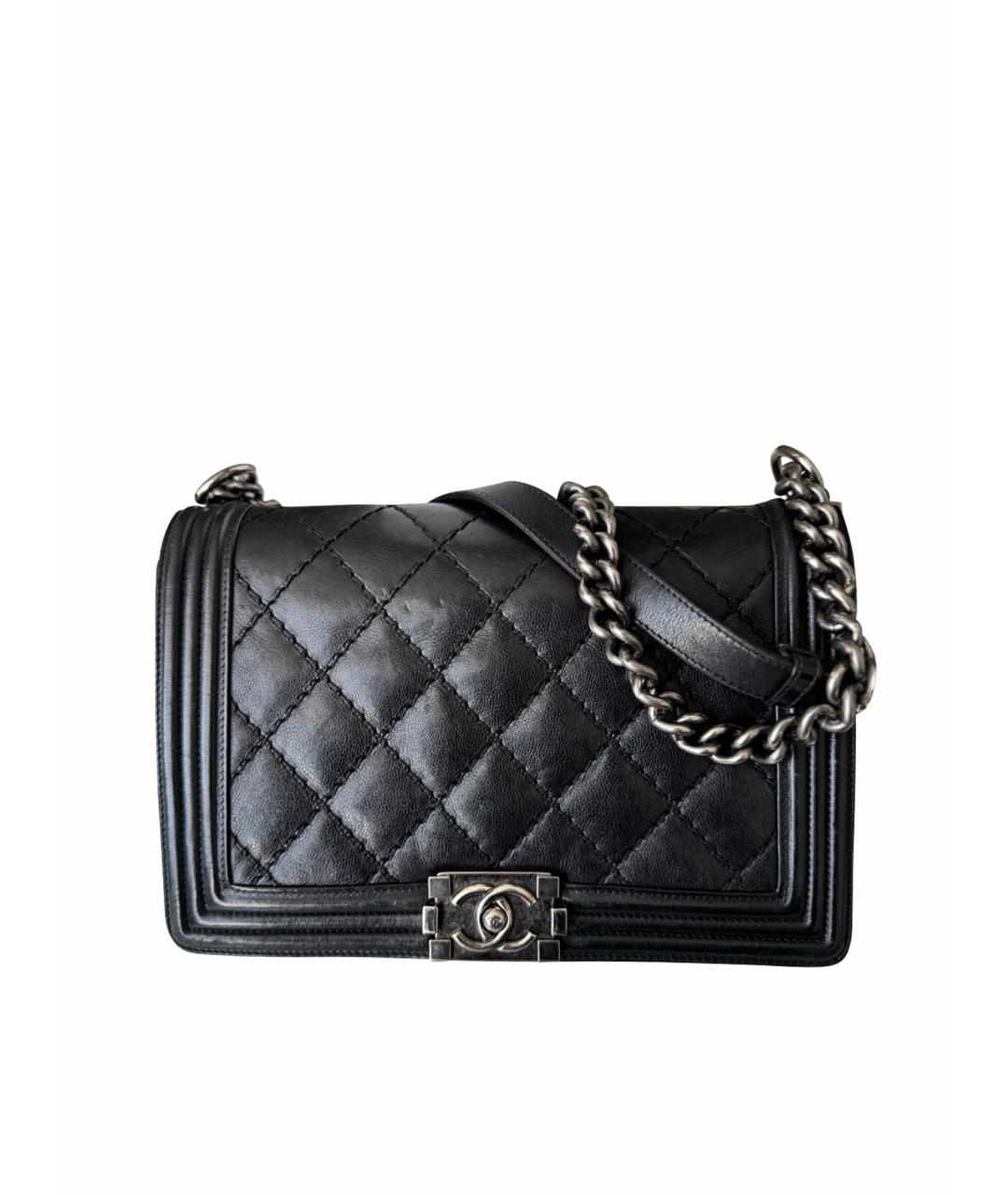 CHANEL Черная кожаная сумка через плечо, фото 1