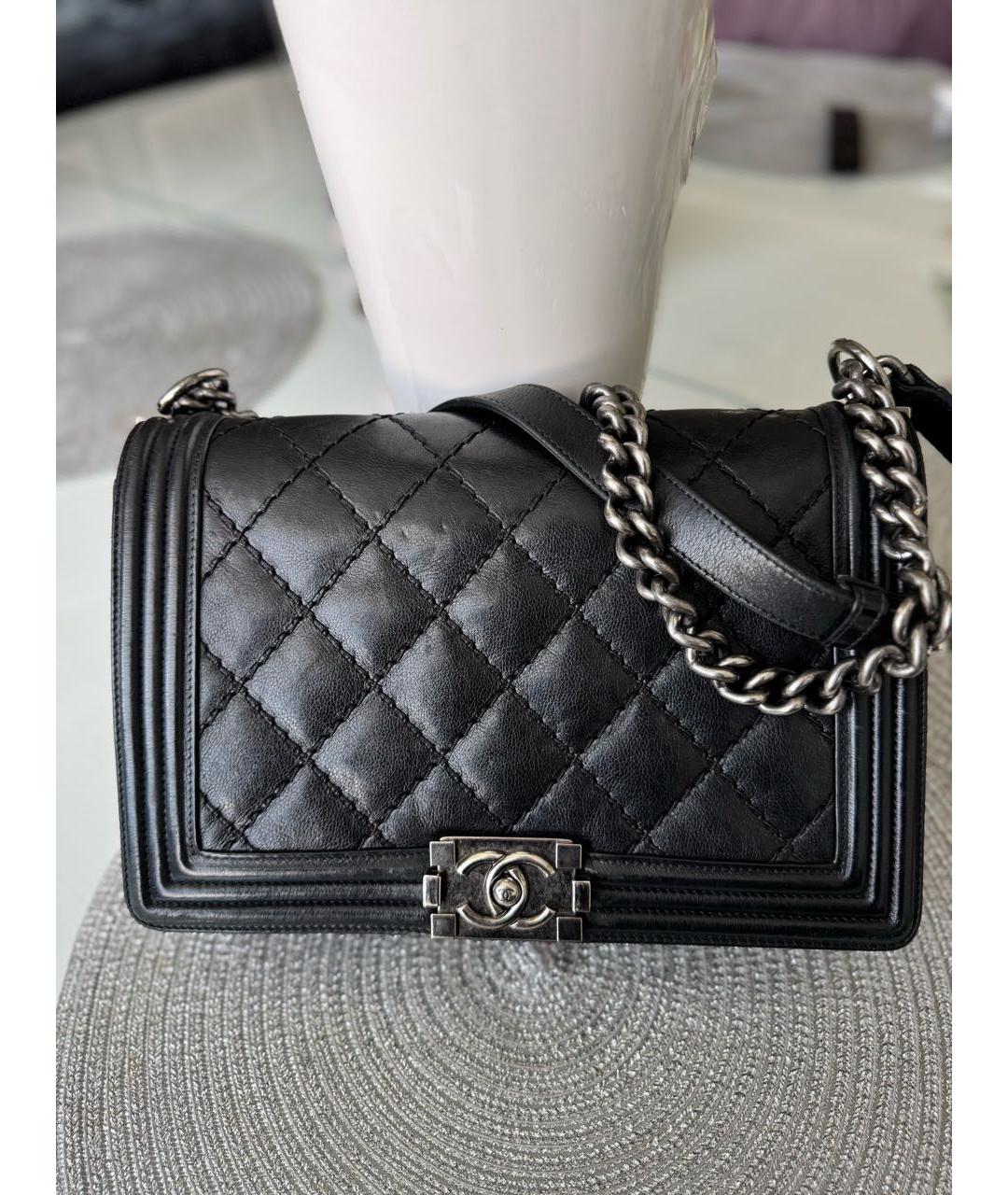 CHANEL Черная кожаная сумка через плечо, фото 5