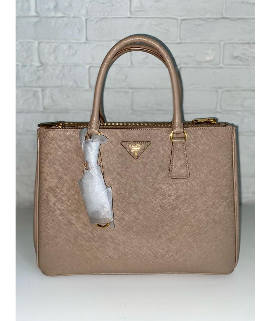 PRADA Бежевая кожаная сумка тоут, фото 2