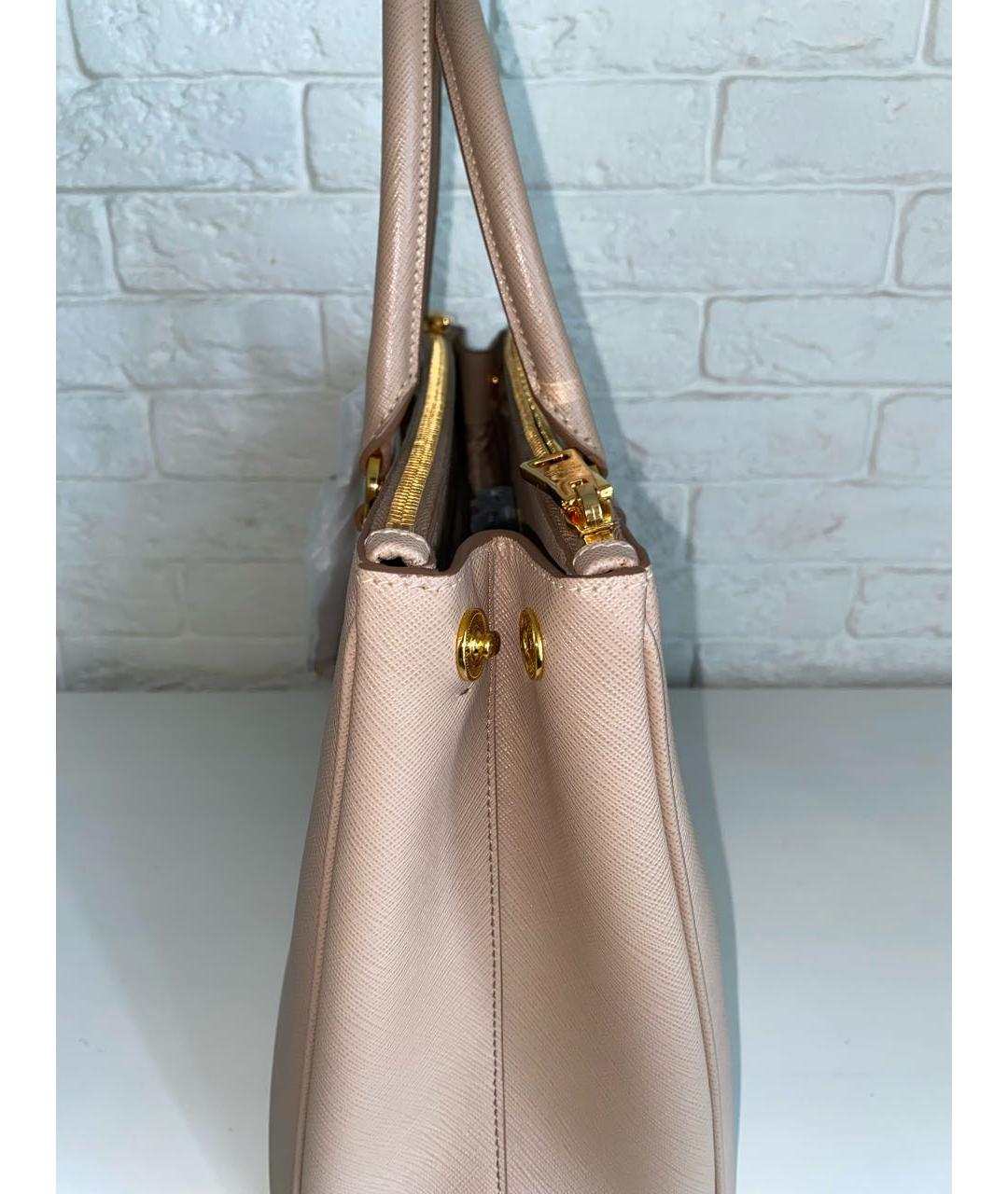 PRADA Бежевая кожаная сумка тоут, фото 7