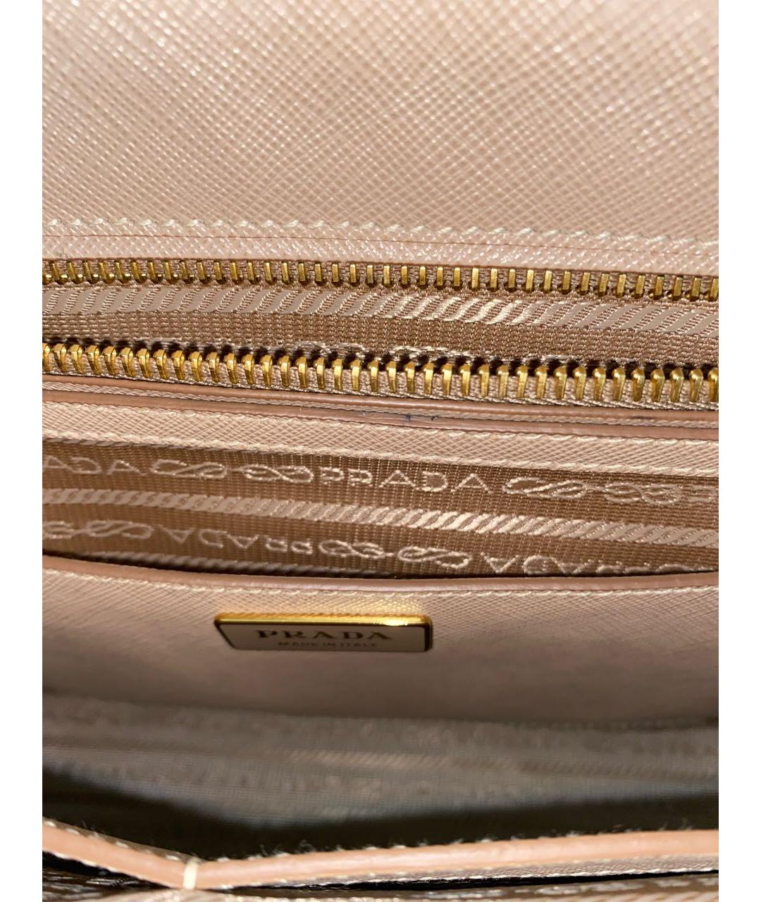 PRADA Бежевая кожаная сумка тоут, фото 8