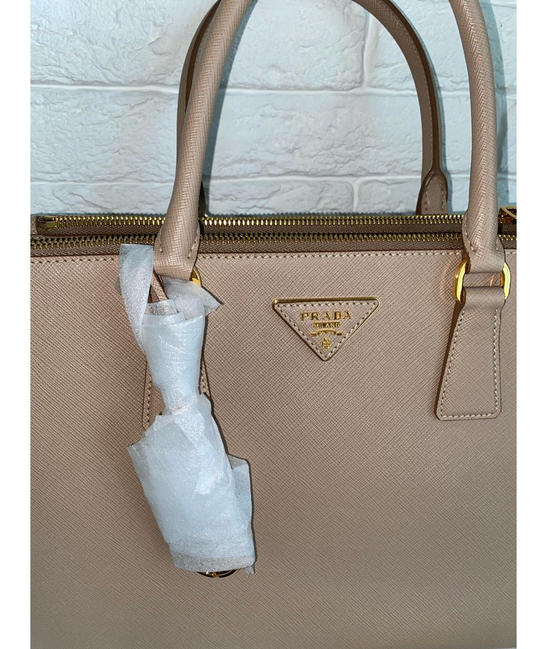 PRADA Бежевая кожаная сумка тоут, фото 5