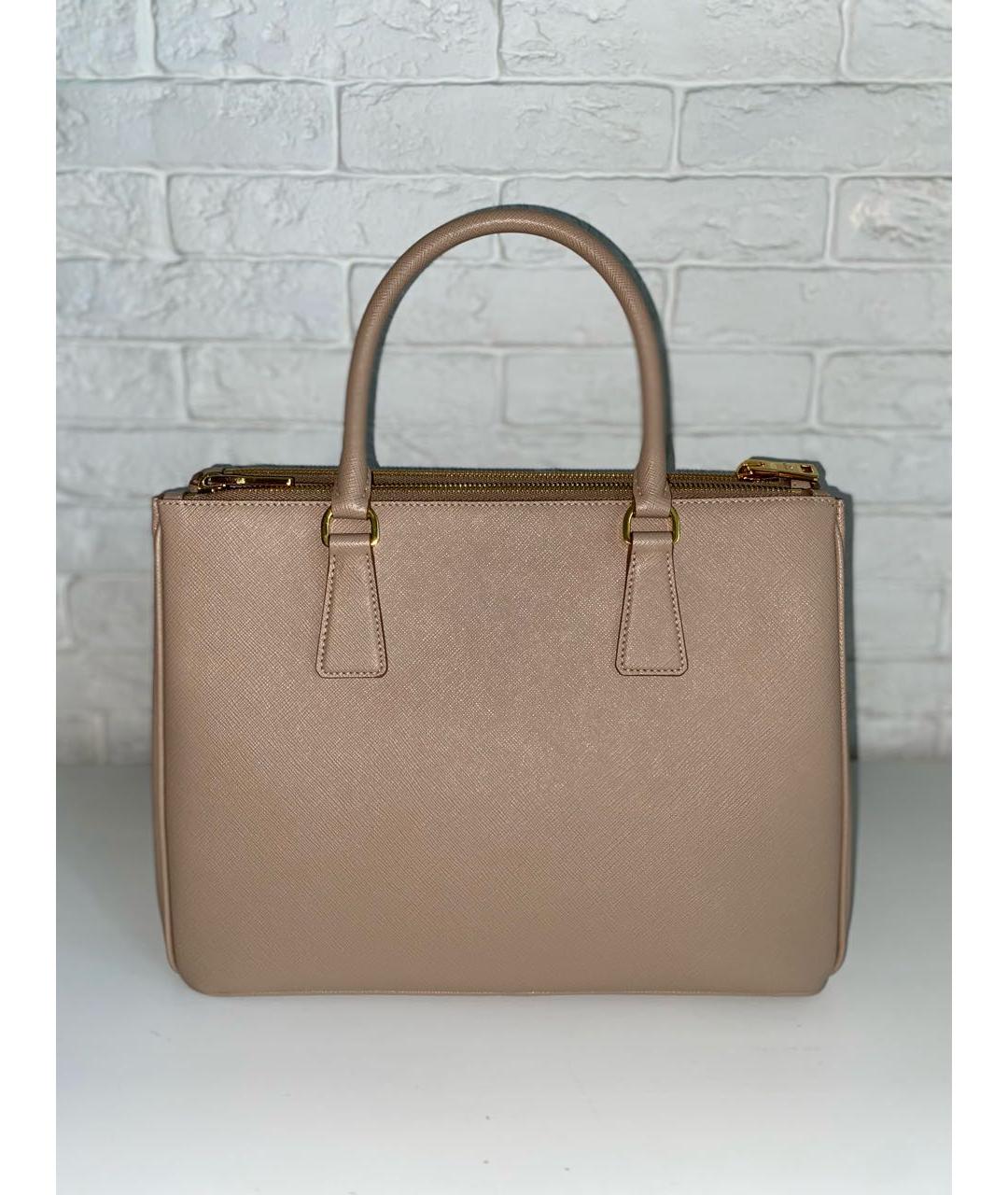 PRADA Бежевая кожаная сумка тоут, фото 3