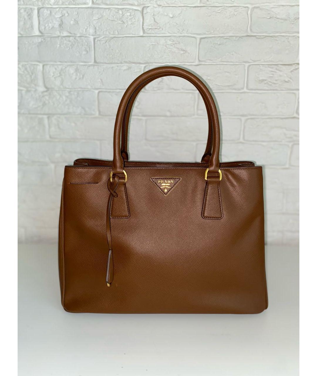 PRADA Коричневая кожаная сумка тоут, фото 2