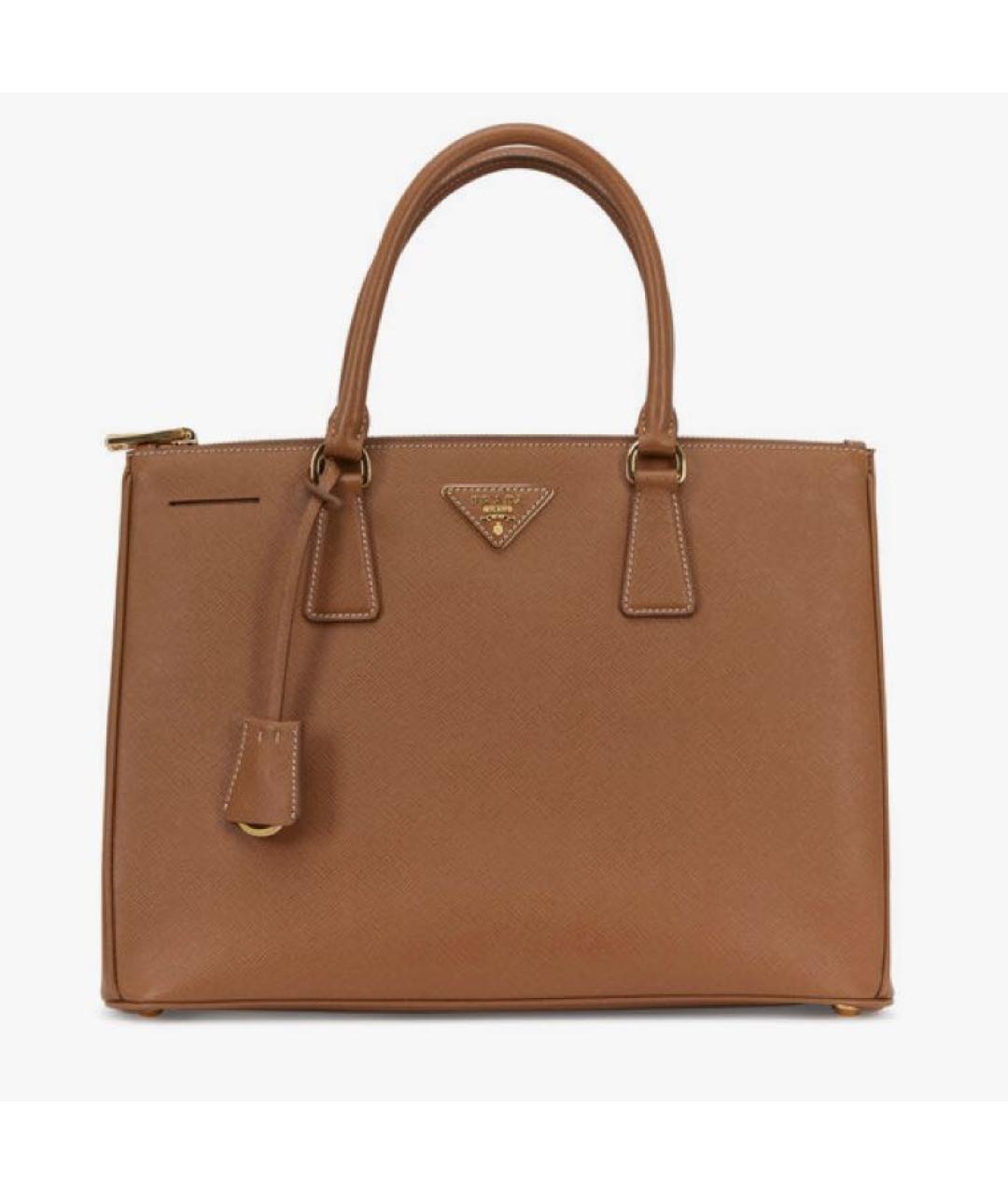 PRADA Коричневая кожаная сумка тоут, фото 9