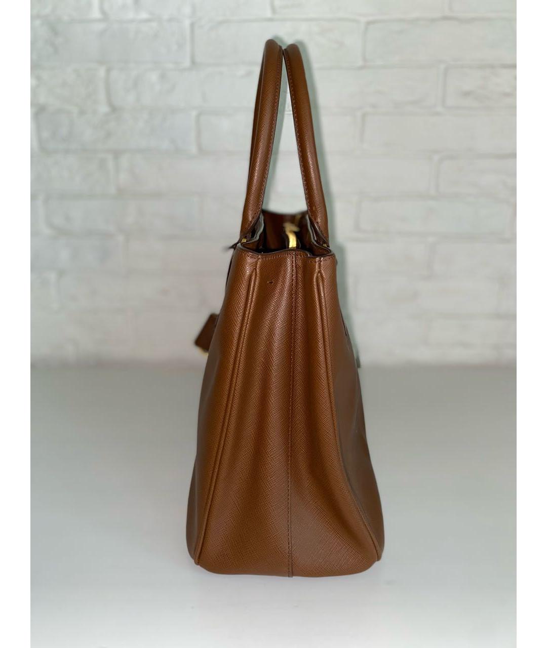 PRADA Коричневая кожаная сумка тоут, фото 3