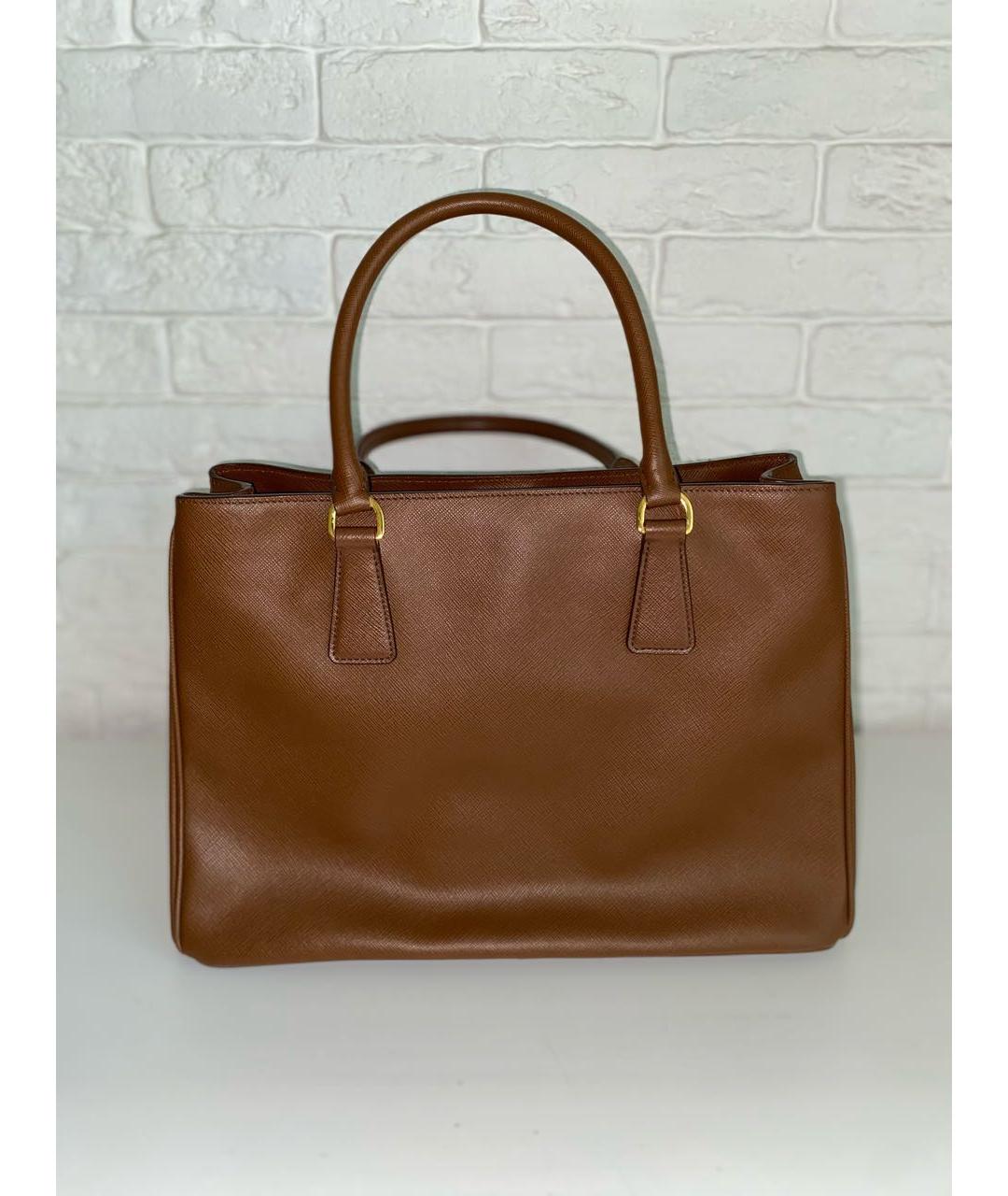 PRADA Коричневая кожаная сумка тоут, фото 4