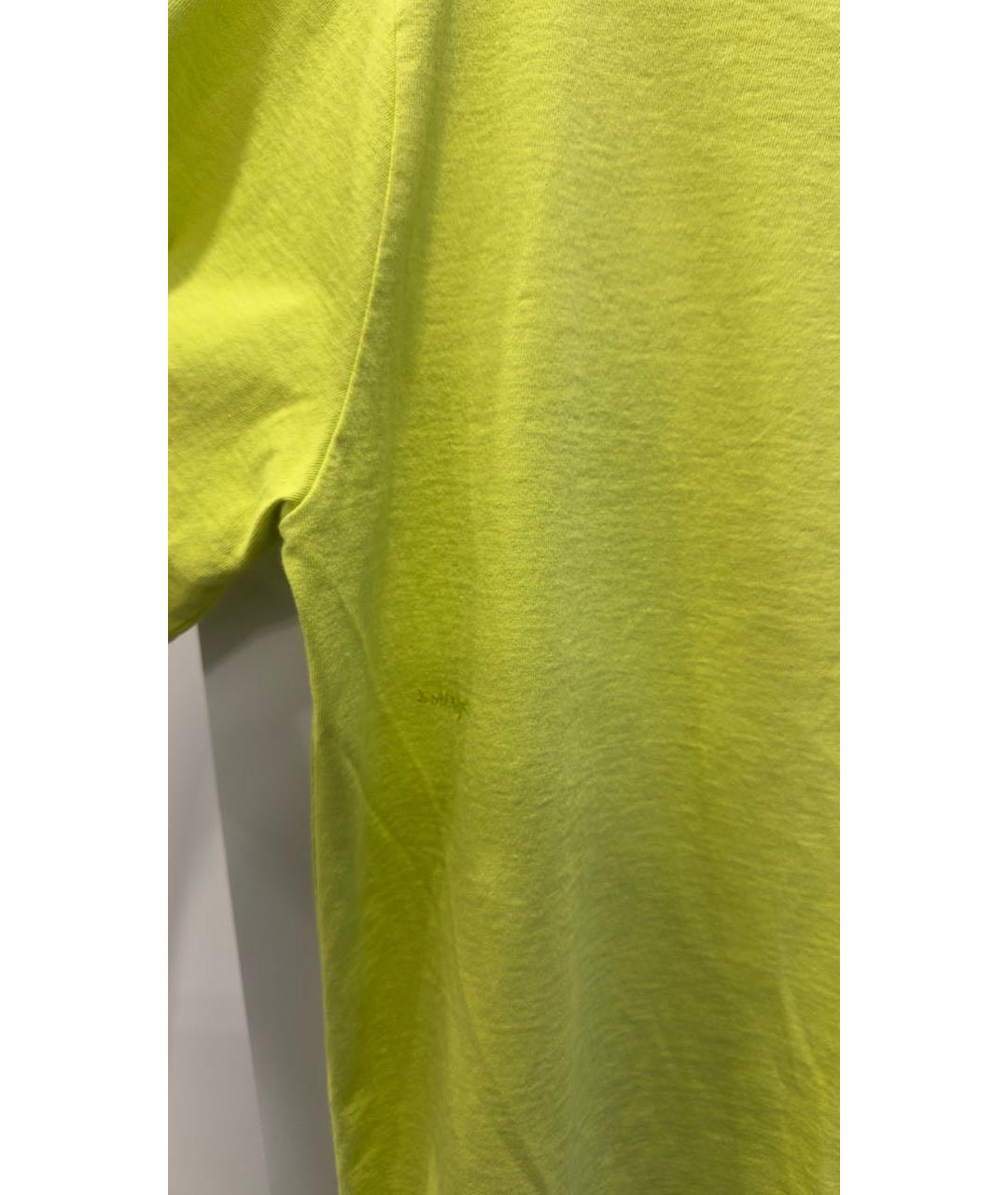 BOTTEGA VENETA Салатовая хлопковая футболка, фото 4