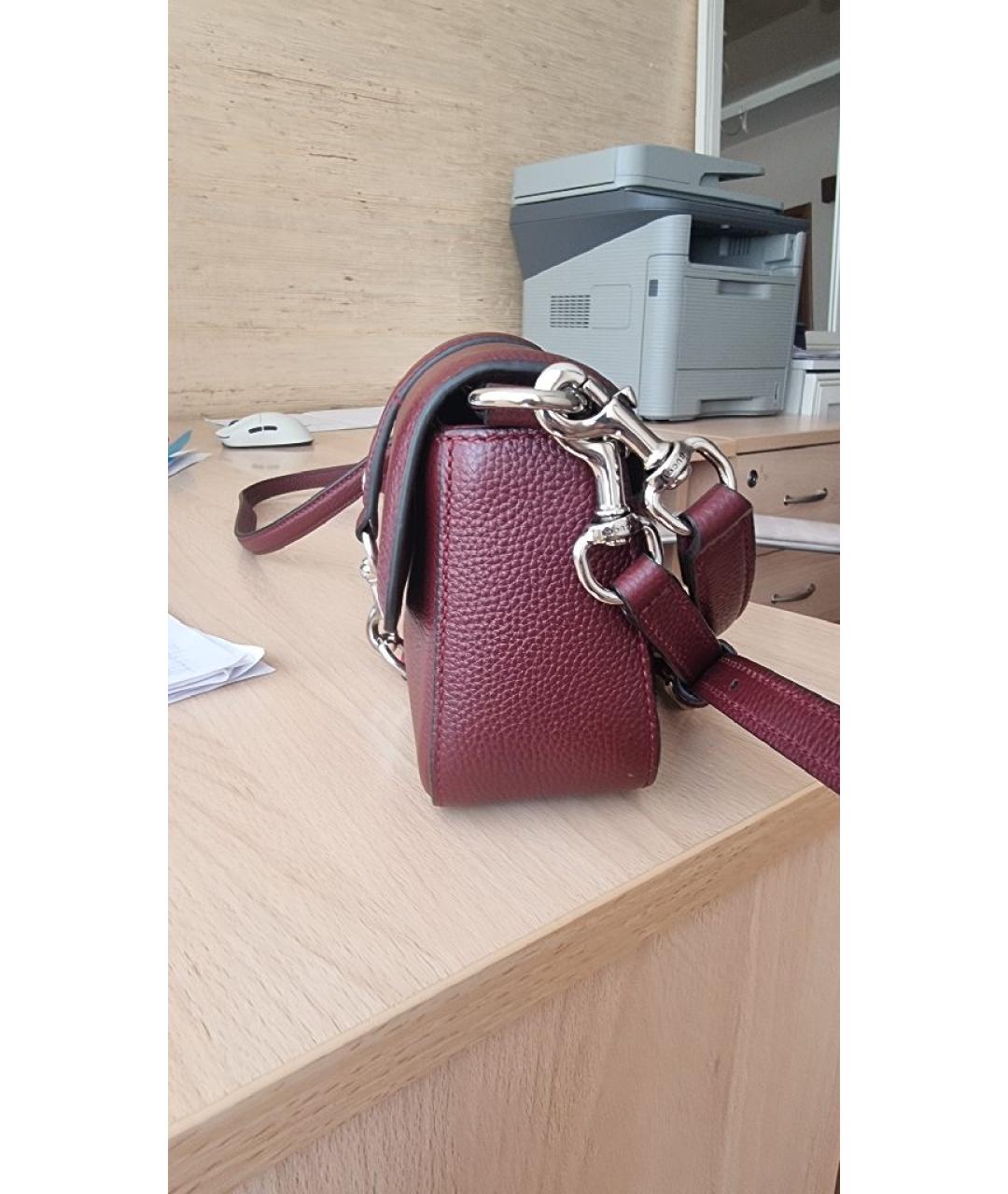 GUCCI Бордовая кожаная сумка через плечо, фото 4