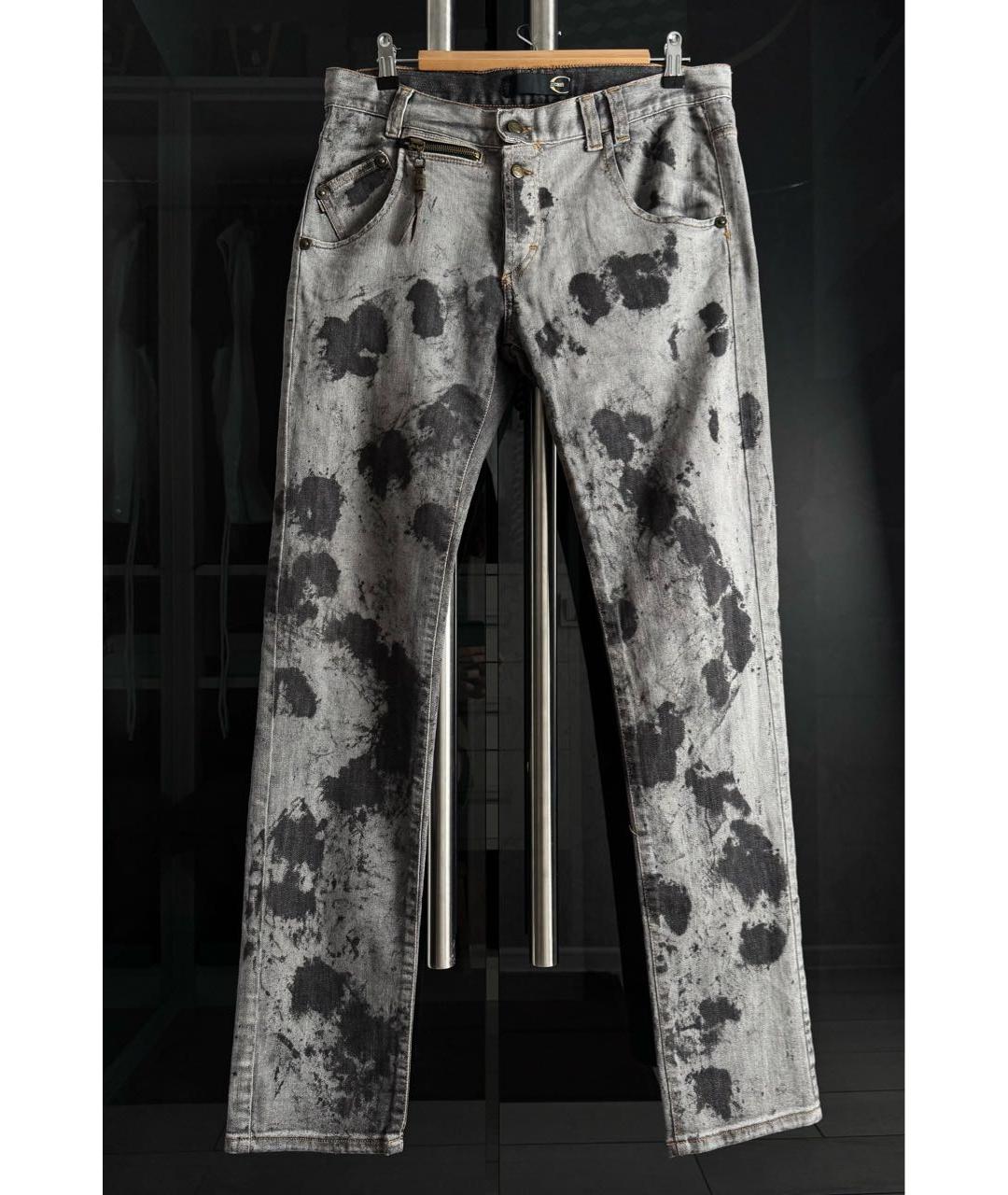 JUST CAVALLI Антрацитовые хлопковые прямые джинсы, фото 9