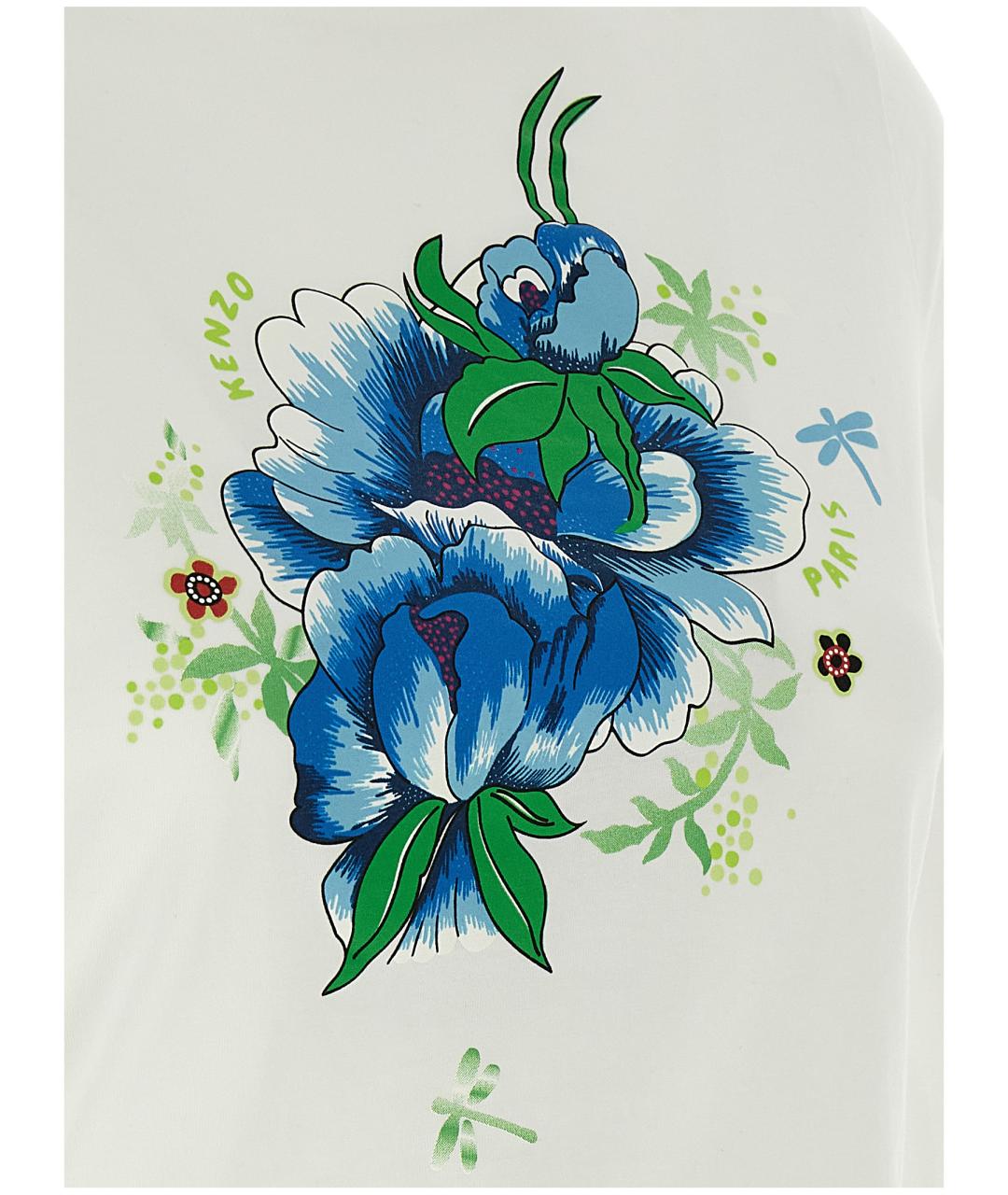 KENZO Белая хлопковая футболка, фото 4