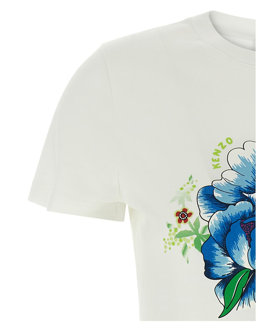 KENZO Белая хлопковая футболка, фото 3