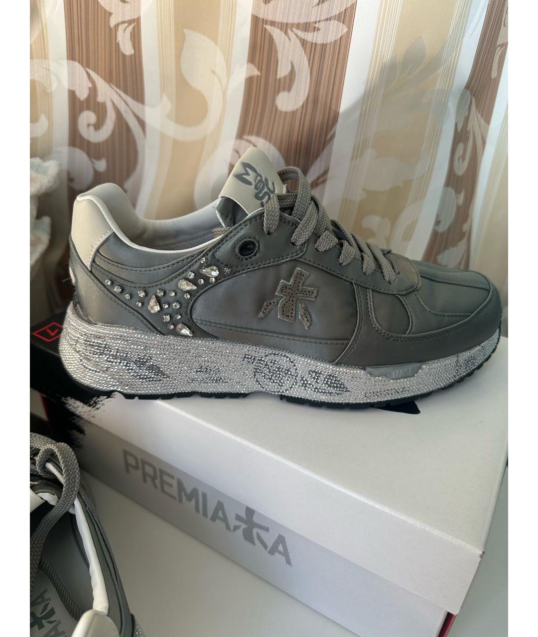 PREMIATA Хаки текстильные кроссовки, фото 5