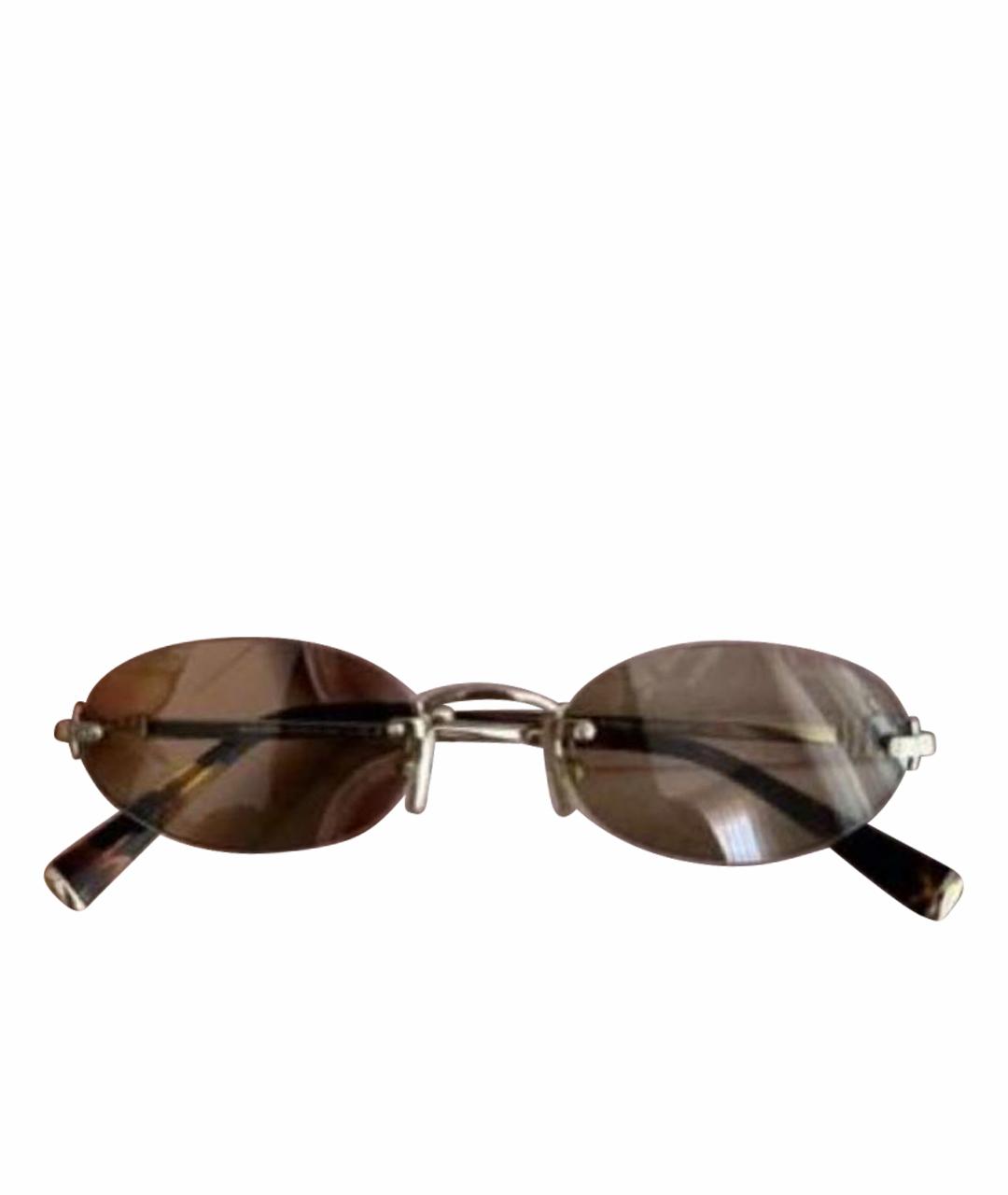MIU MIU Золотые металлические солнцезащитные очки, фото 1