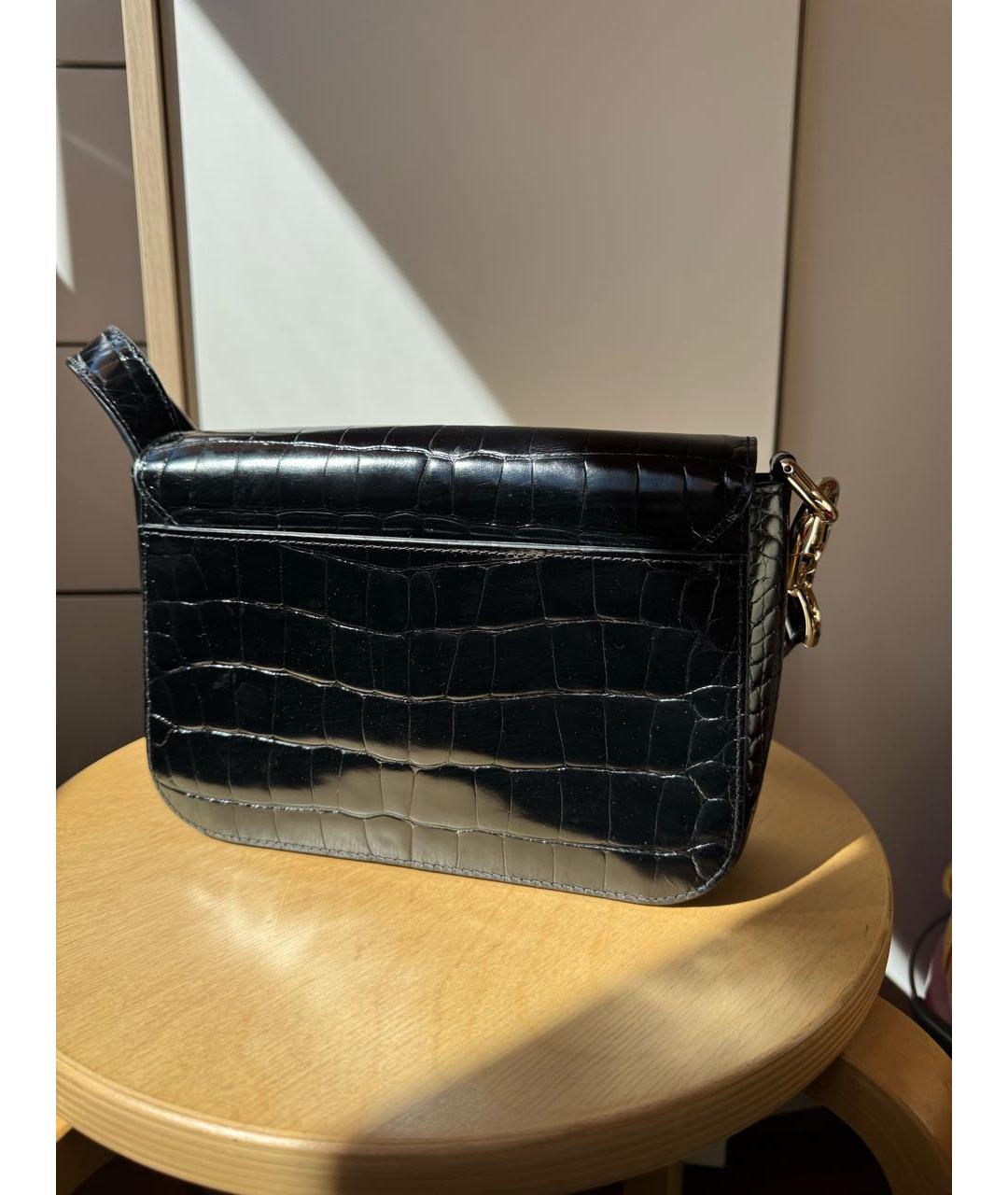 FURLA Черная сумка через плечо из лакированной кожи, фото 6