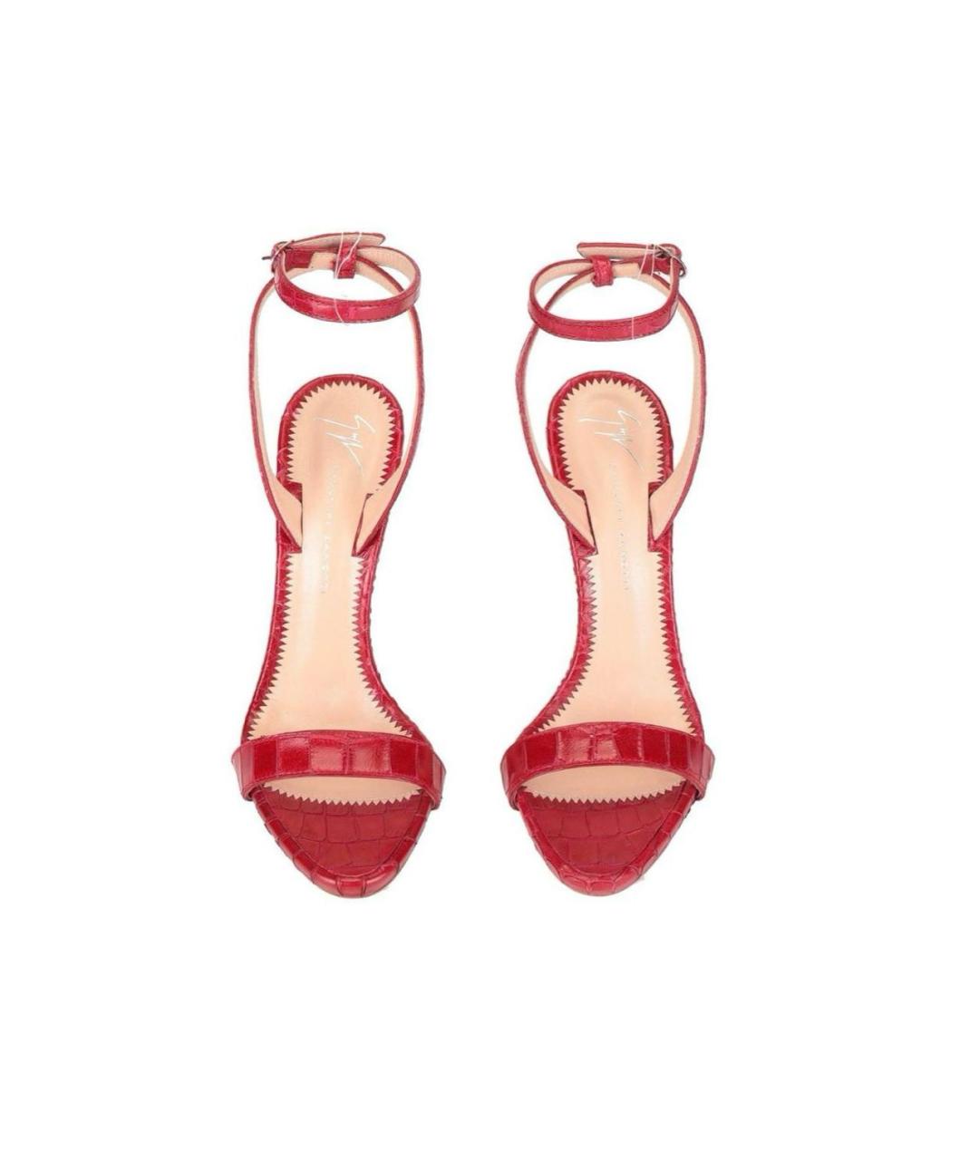 GIUSEPPE ZANOTTI DESIGN Красные босоножки из экзотической кожи, фото 4