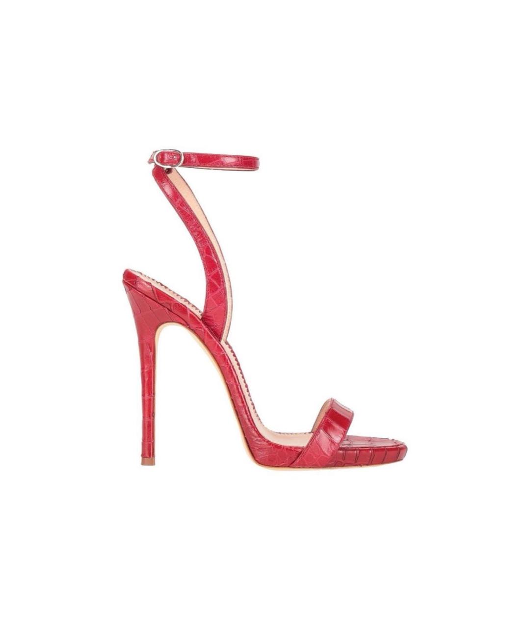 GIUSEPPE ZANOTTI DESIGN Красные босоножки из экзотической кожи, фото 1