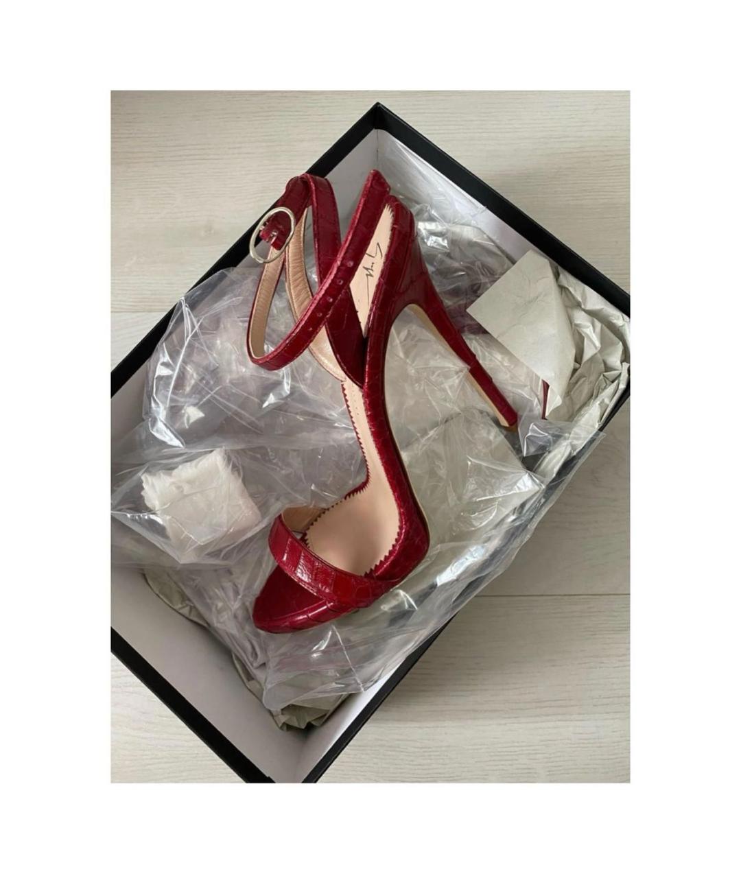 GIUSEPPE ZANOTTI DESIGN Красные босоножки из экзотической кожи, фото 5