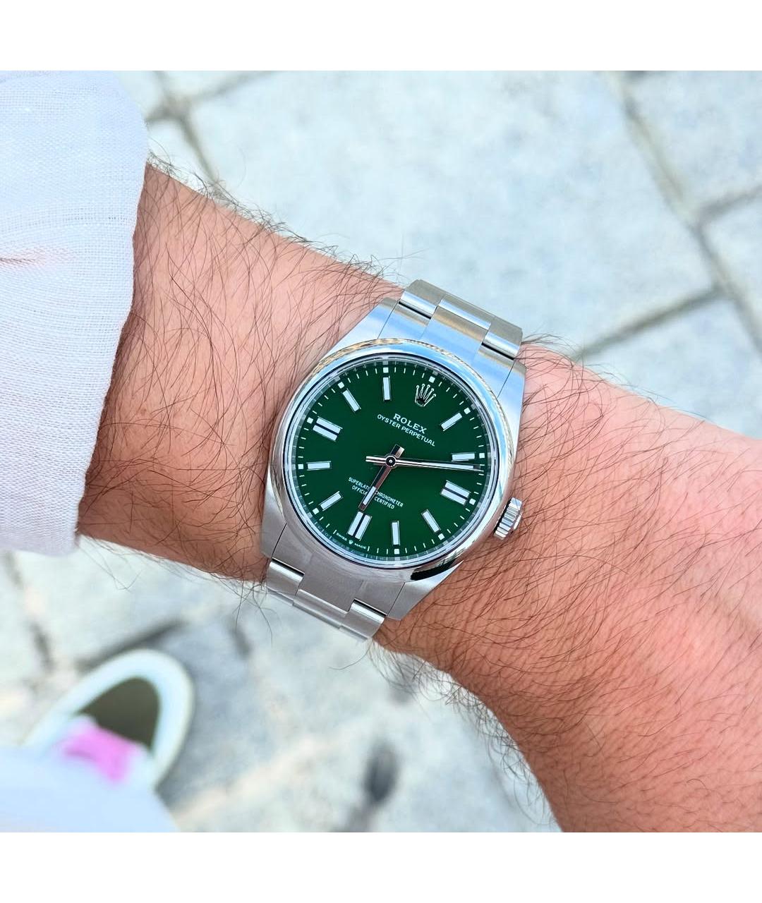 ROLEX Зеленые часы, фото 5