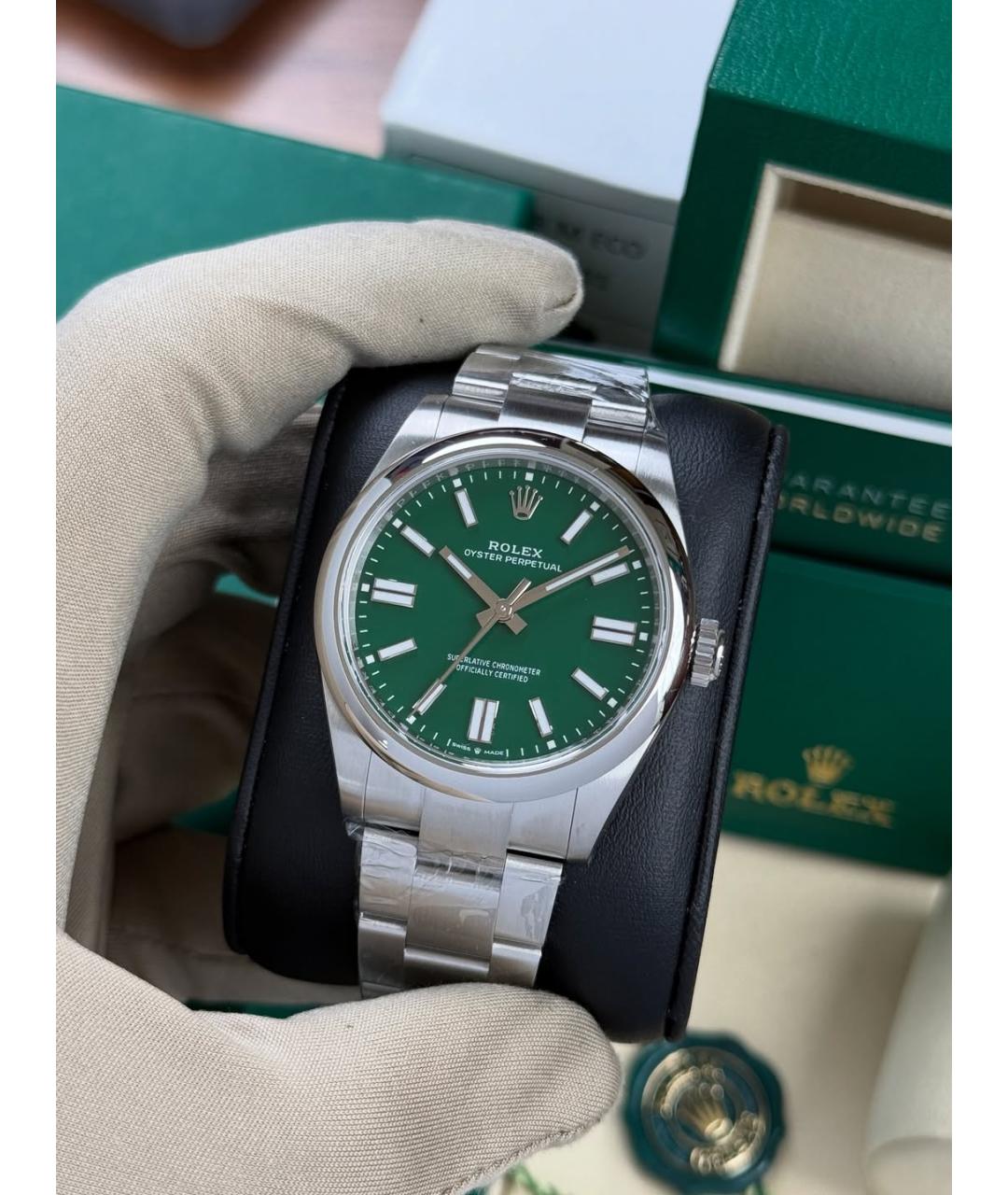 ROLEX Зеленые часы, фото 2