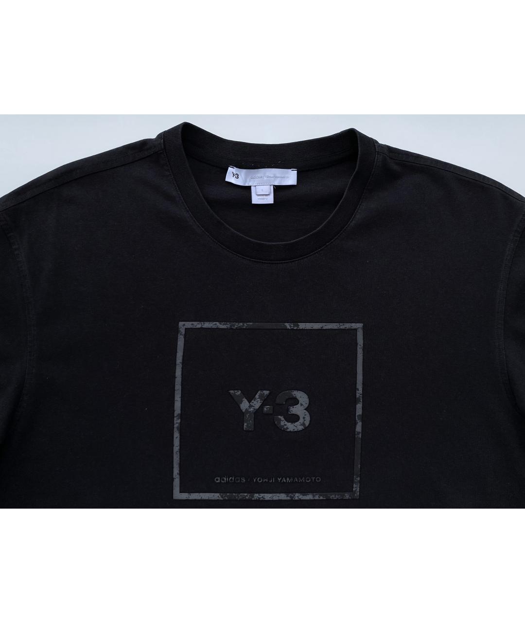Y-3 Черная хлопковая футболка, фото 2