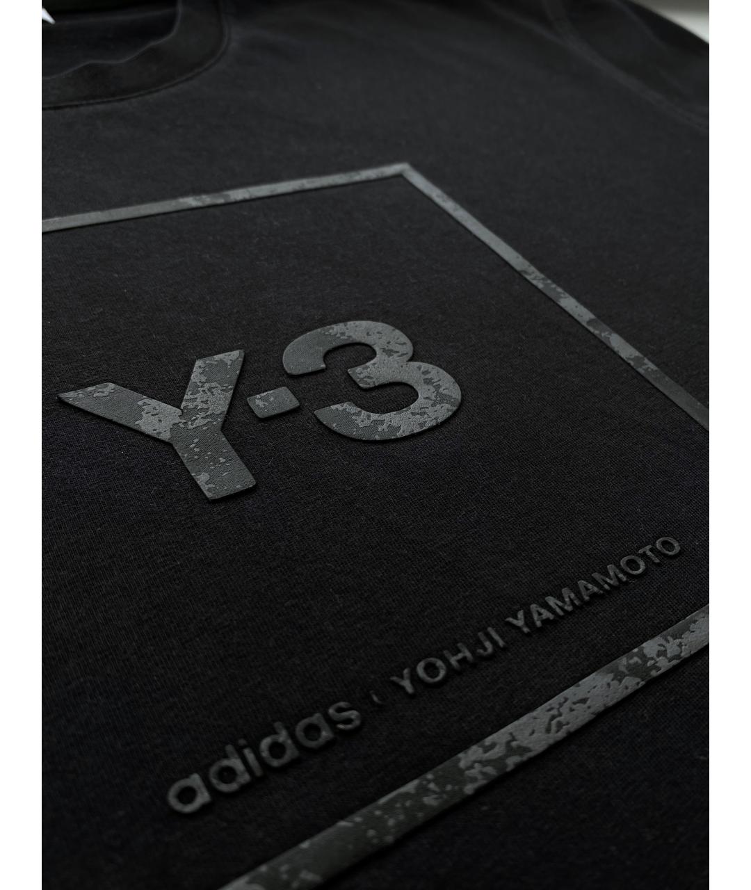 Y-3 Черная хлопковая футболка, фото 3