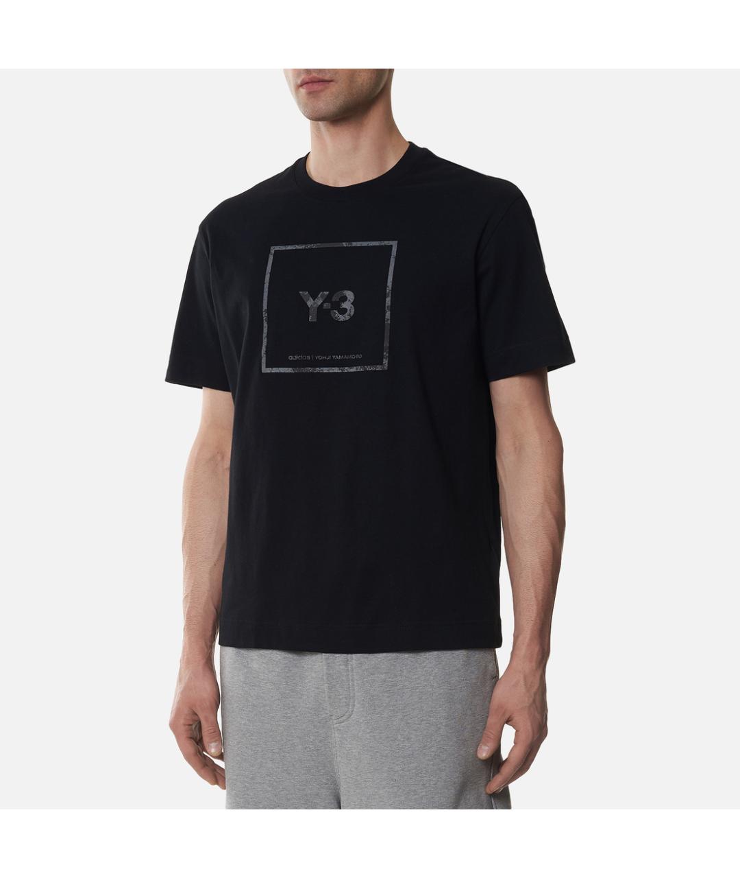 Y-3 Черная хлопковая футболка, фото 4