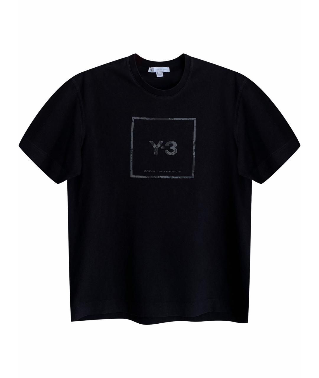 Y-3 Черная хлопковая футболка, фото 1