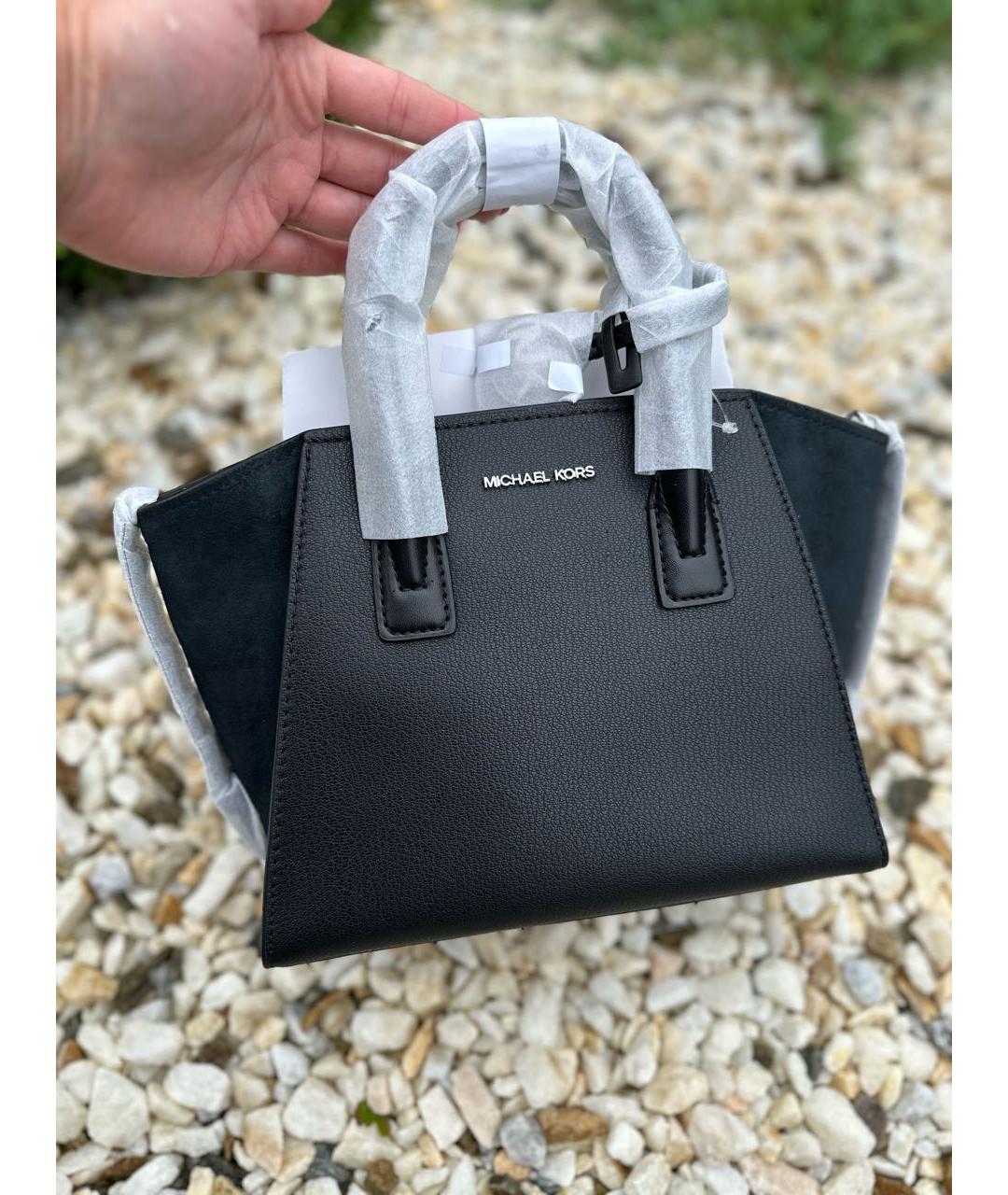 MICHAEL KORS Черная кожаная сумка тоут, фото 7