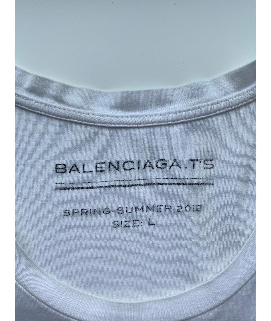 BALENCIAGA Белая хлопковая майка, фото 3