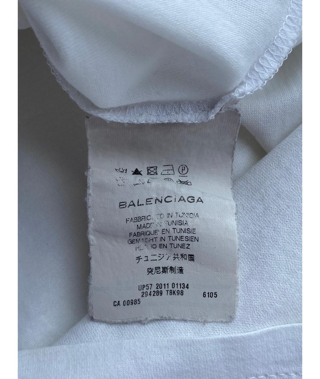 BALENCIAGA Белая хлопковая майка, фото 6