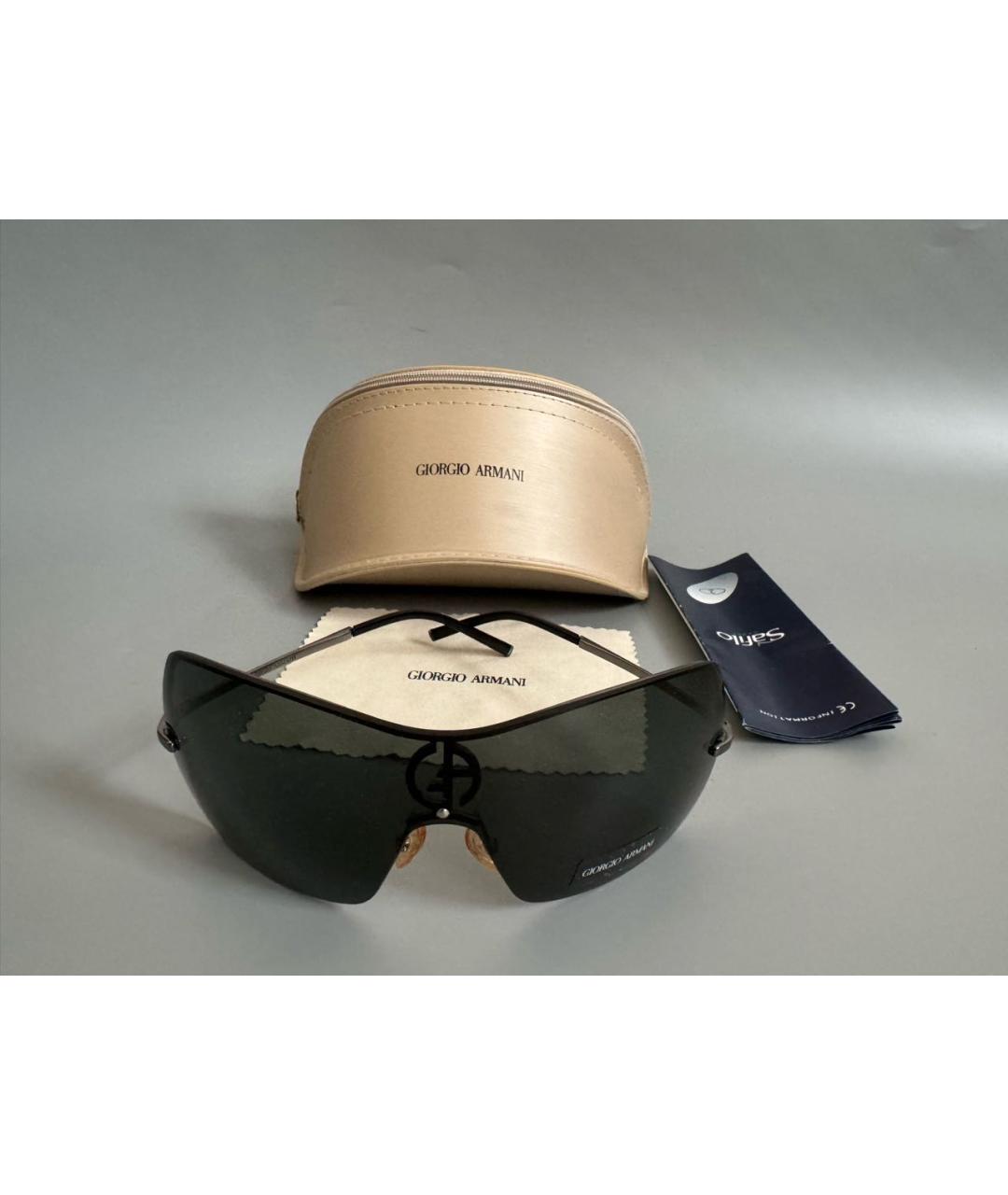 GIORGIO ARMANI Черные металлические солнцезащитные очки, фото 4