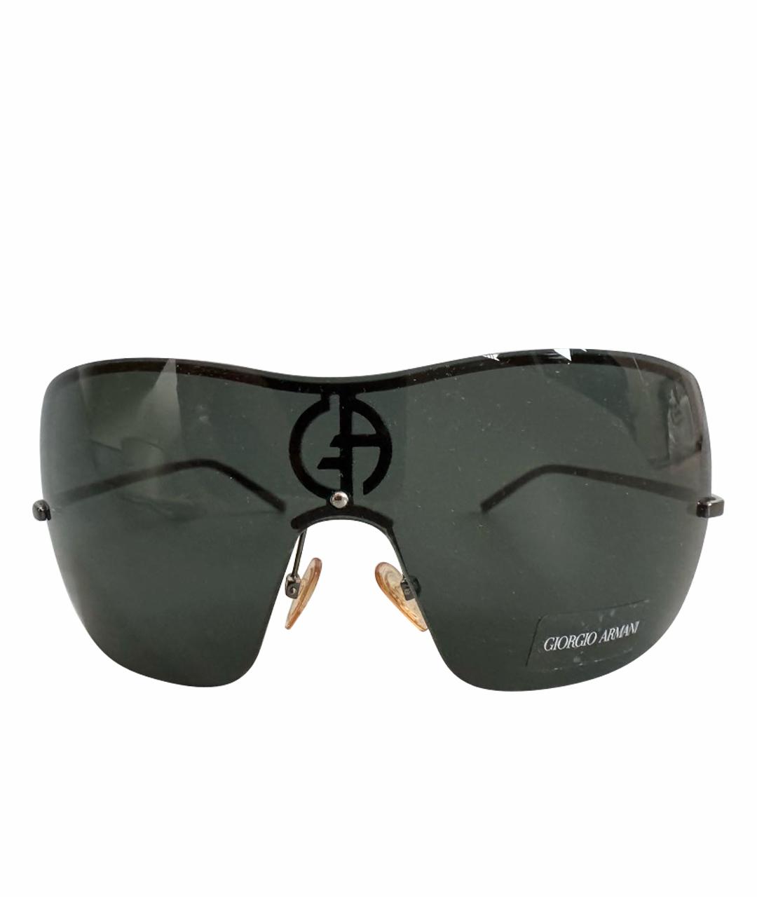 GIORGIO ARMANI Черные металлические солнцезащитные очки, фото 1