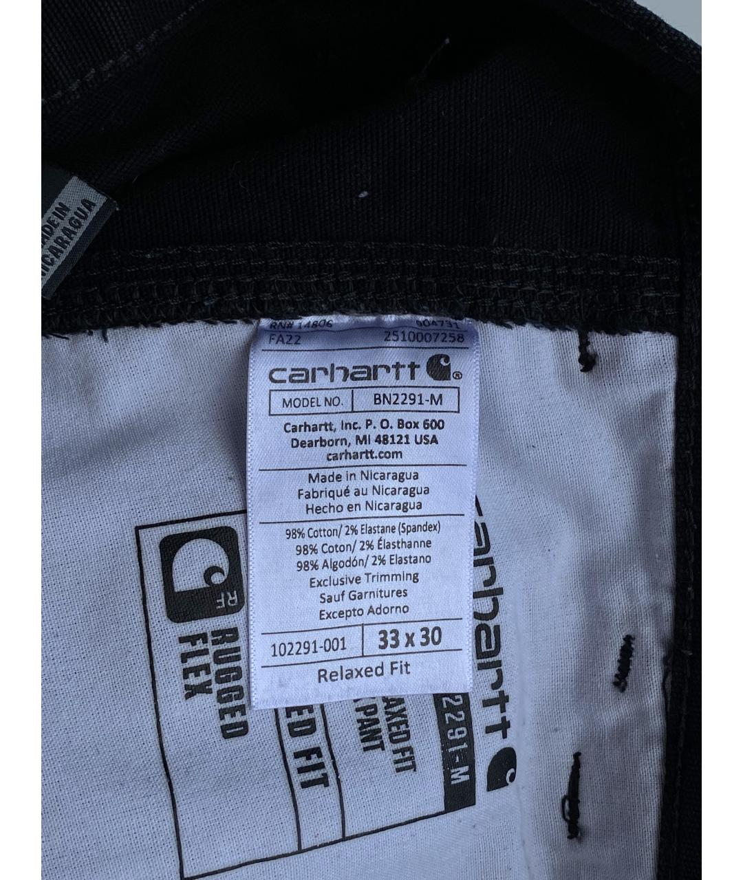 CARHARTT Черные хлопко-эластановые повседневные брюки, фото 8