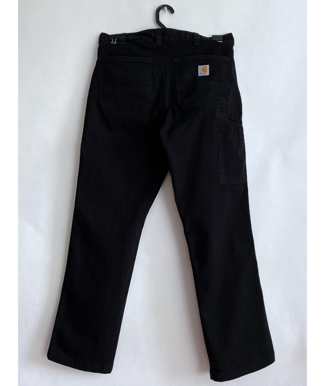 CARHARTT Черные хлопко-эластановые повседневные брюки, фото 2