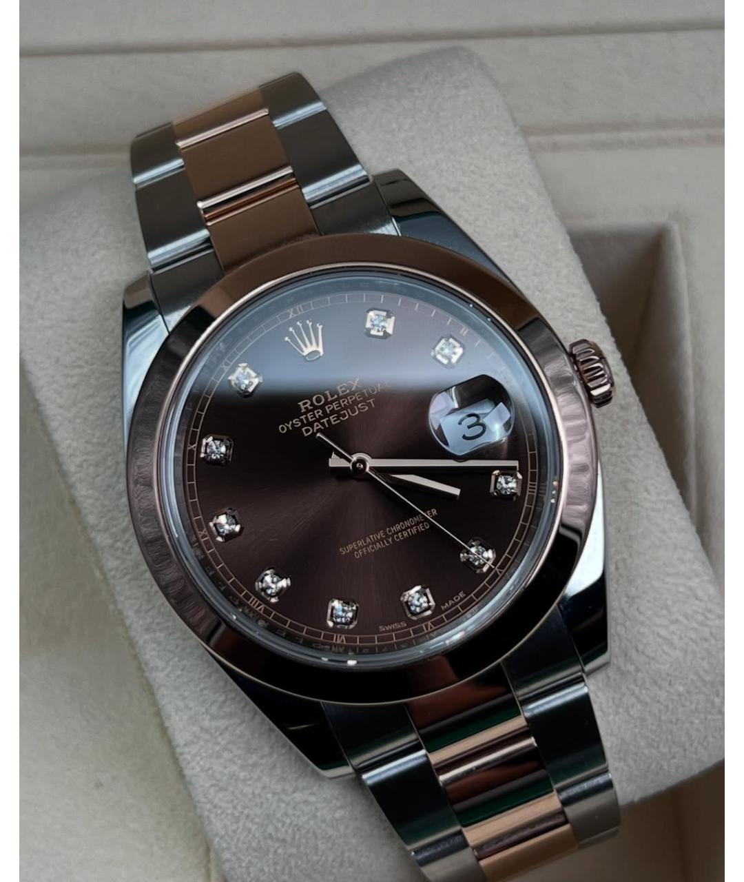 ROLEX Коричневые часы из розового золота, фото 3