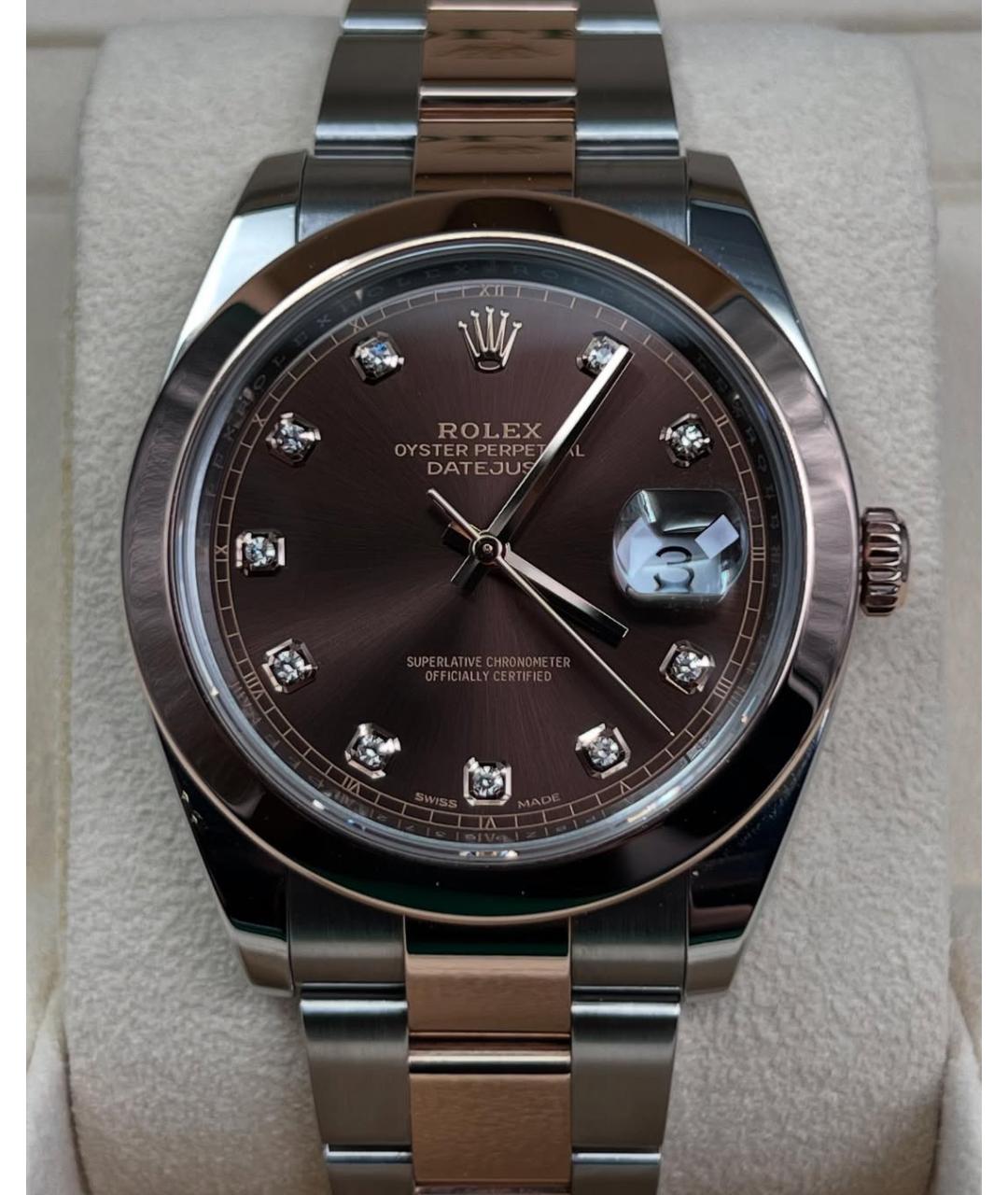 ROLEX Коричневые часы из розового золота, фото 2
