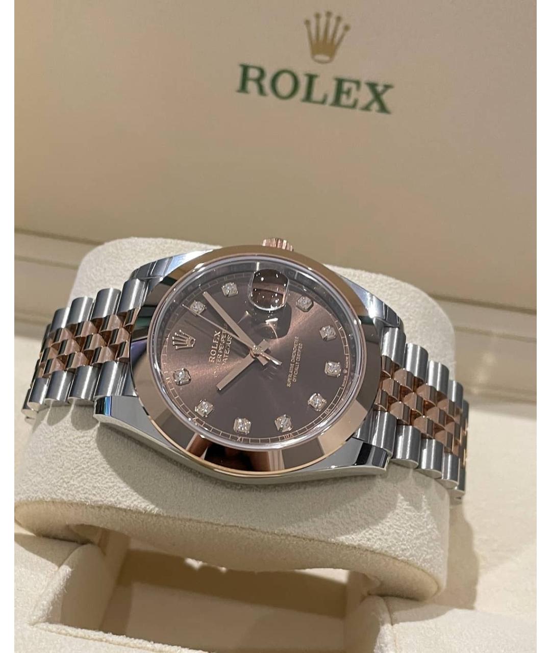 ROLEX Коричневые часы из розового золота, фото 2