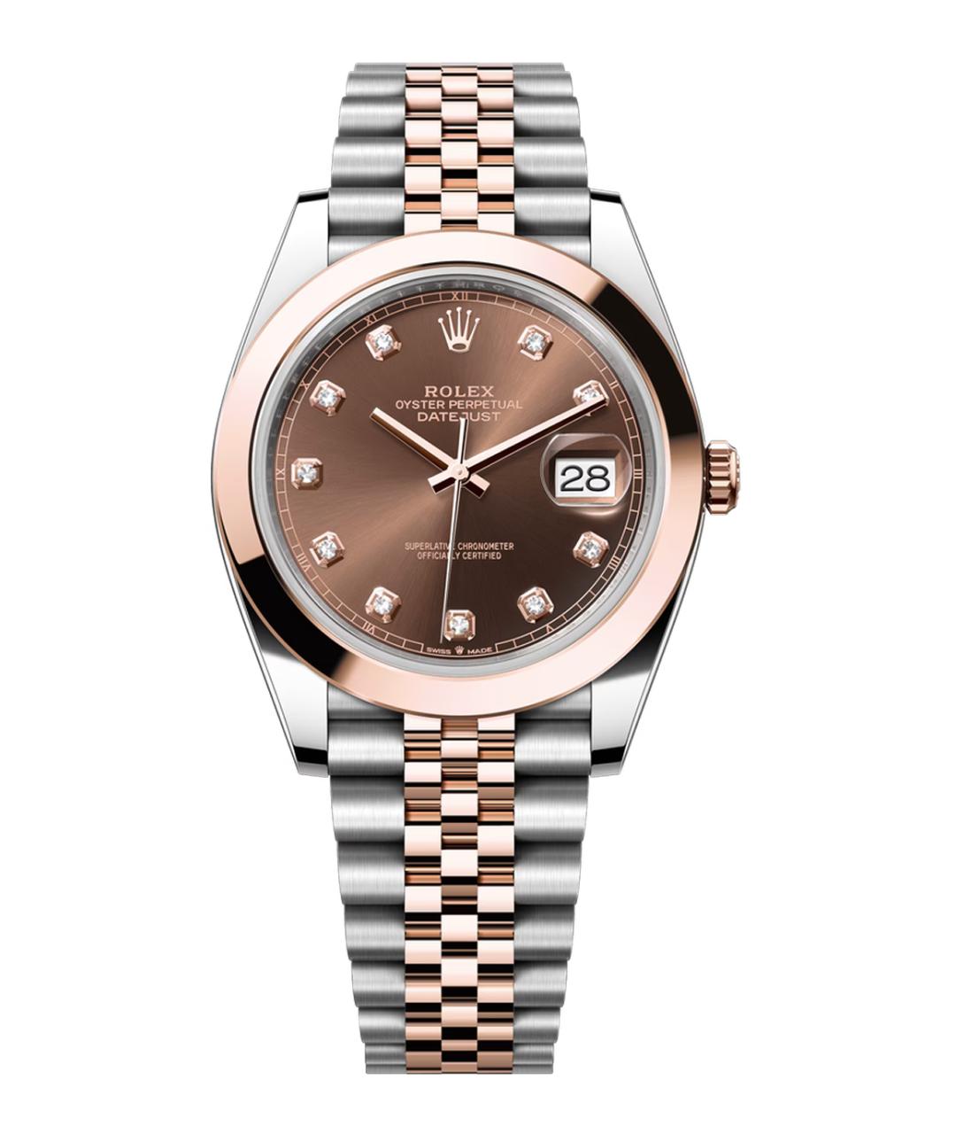 ROLEX Коричневые часы из розового золота, фото 1
