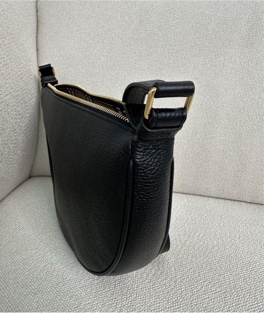 BURBERRY Черная кожаная сумка через плечо, фото 2