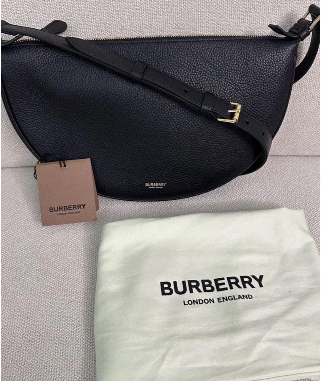 BURBERRY Черная кожаная сумка через плечо, фото 5