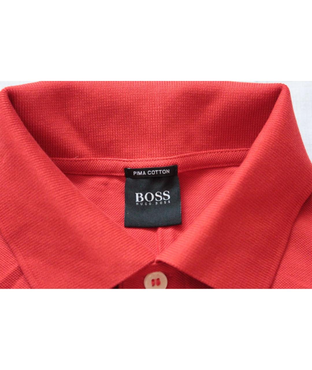 HUGO BOSS Красное хлопковое поло с коротким рукавом, фото 3