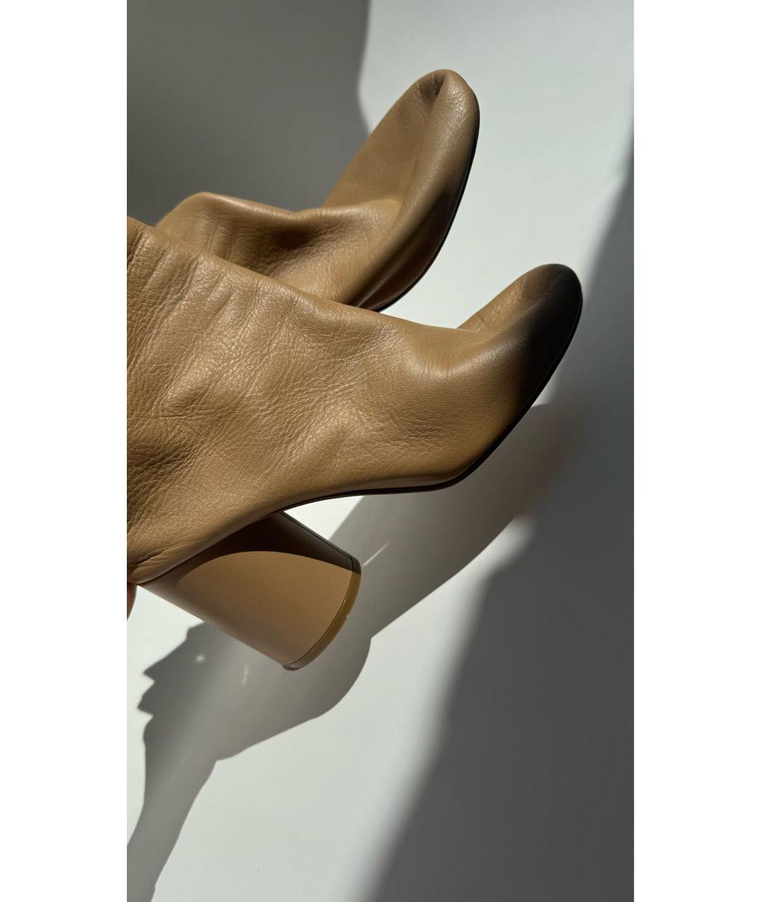 MAISON MARGIELA Бежевые кожаные ботильоны, фото 7