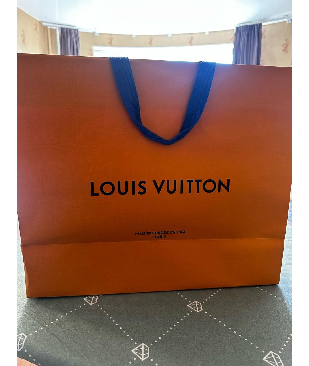 LOUIS VUITTON Черная кожаная барсетка, фото 7