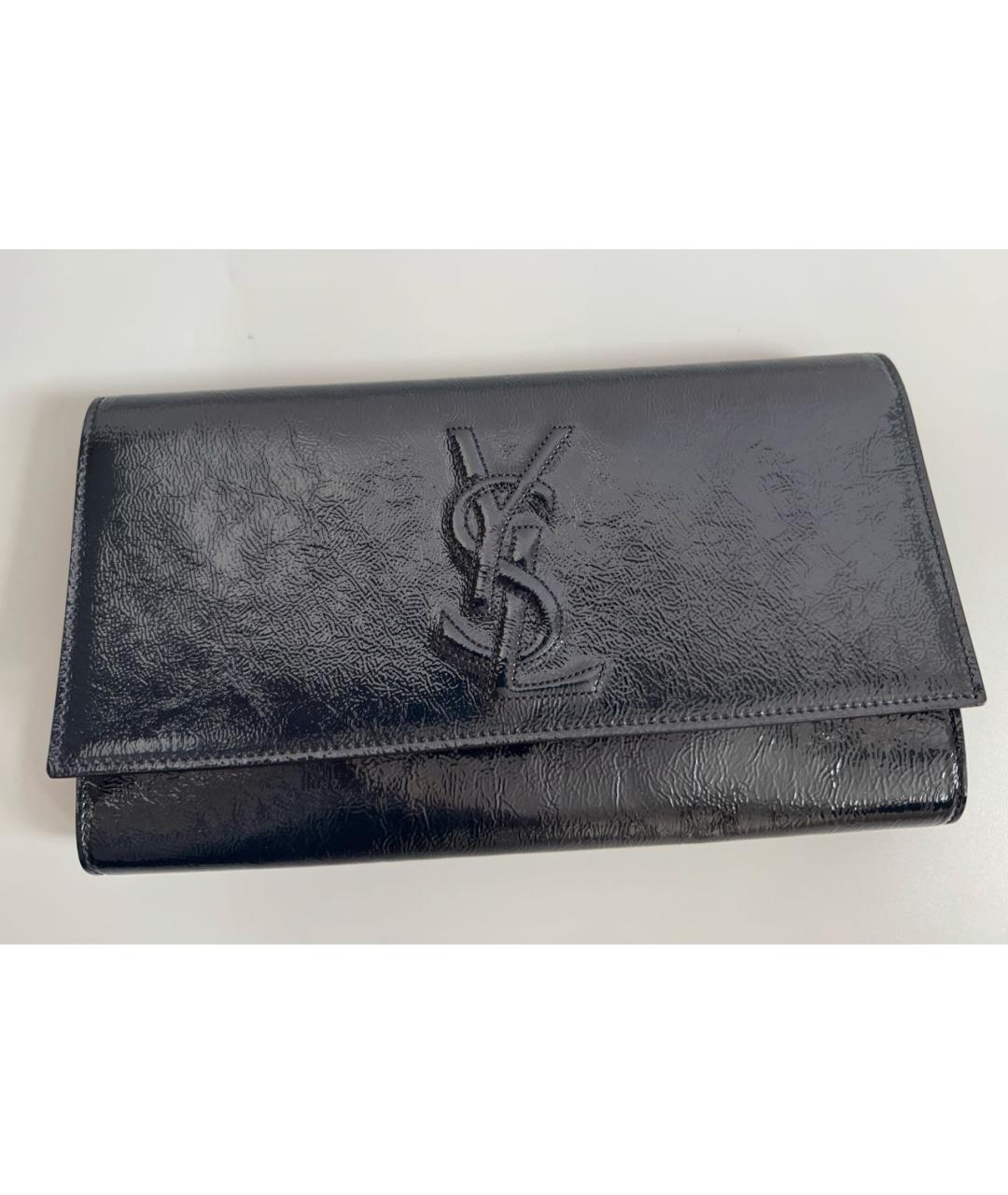 SAINT LAURENT Темно-синий кожаный кошелек, фото 9