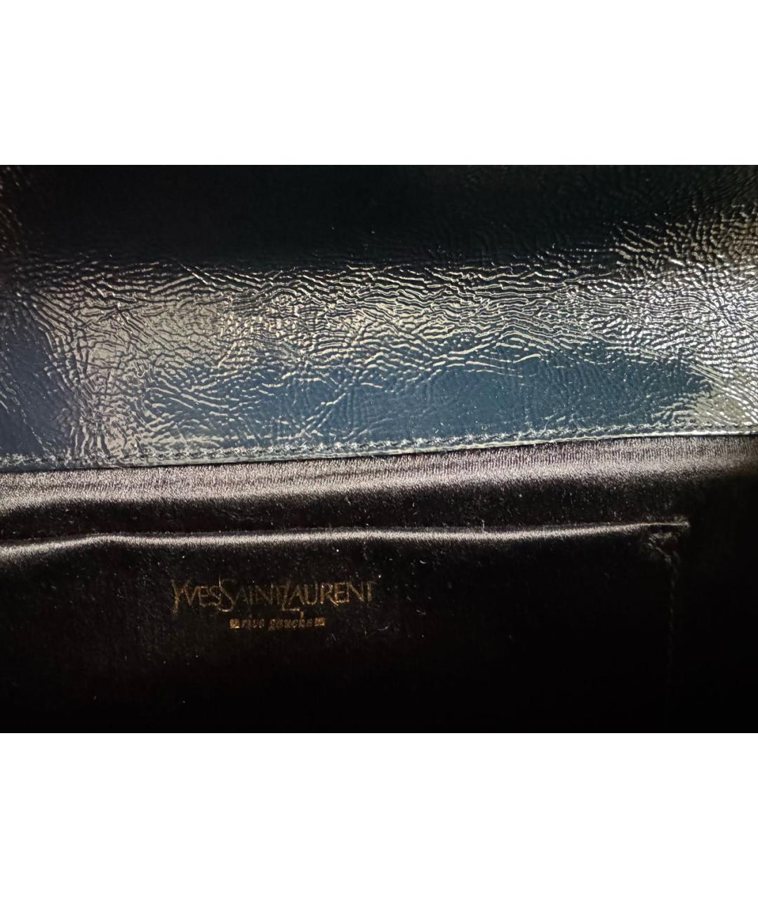 SAINT LAURENT Темно-синий кожаный кошелек, фото 4